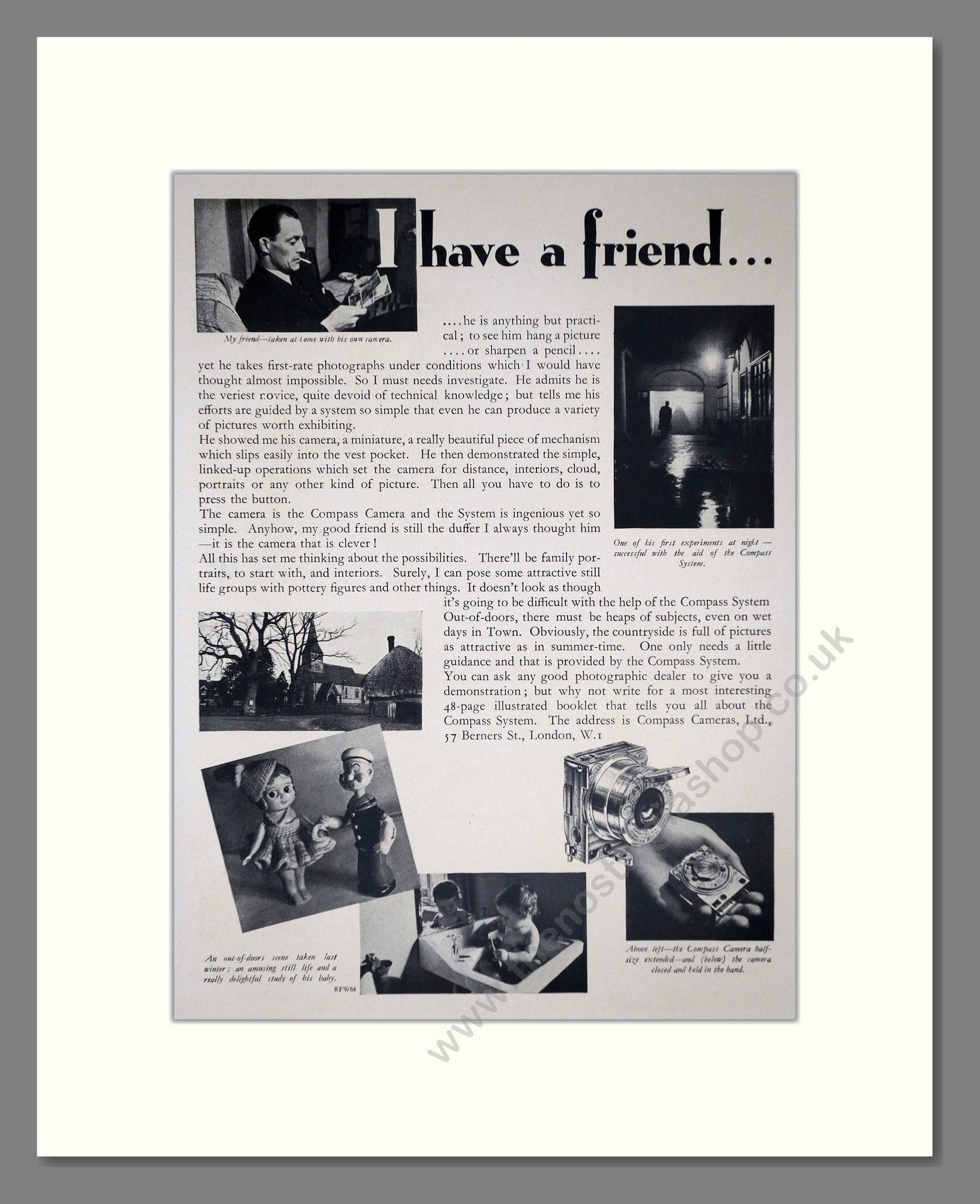 Compass - Camera System. Vintage Advert 1937 (ref AD66776)