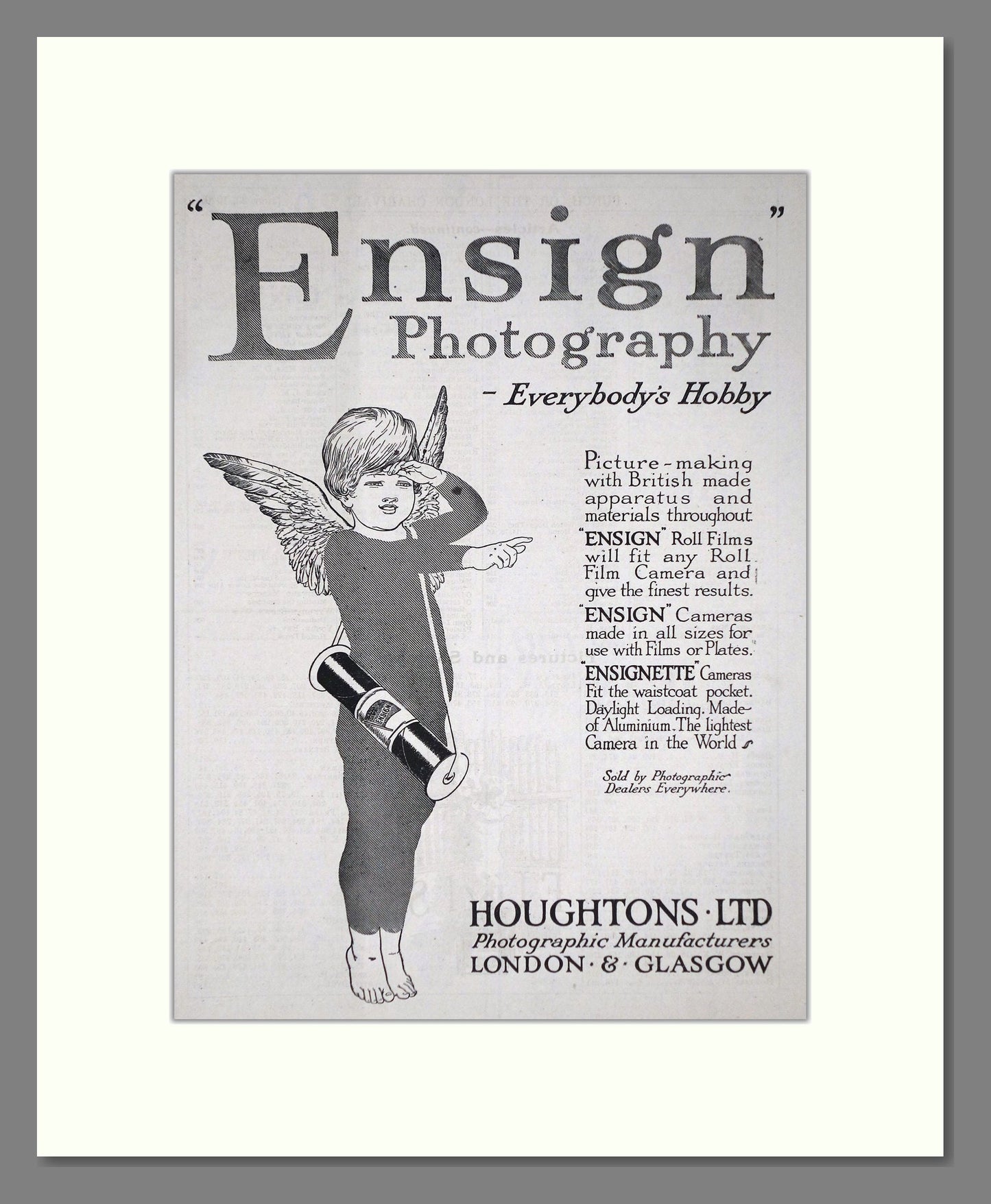 Ensign - Photography. Vintage Advert 1920 (ref AD66783)