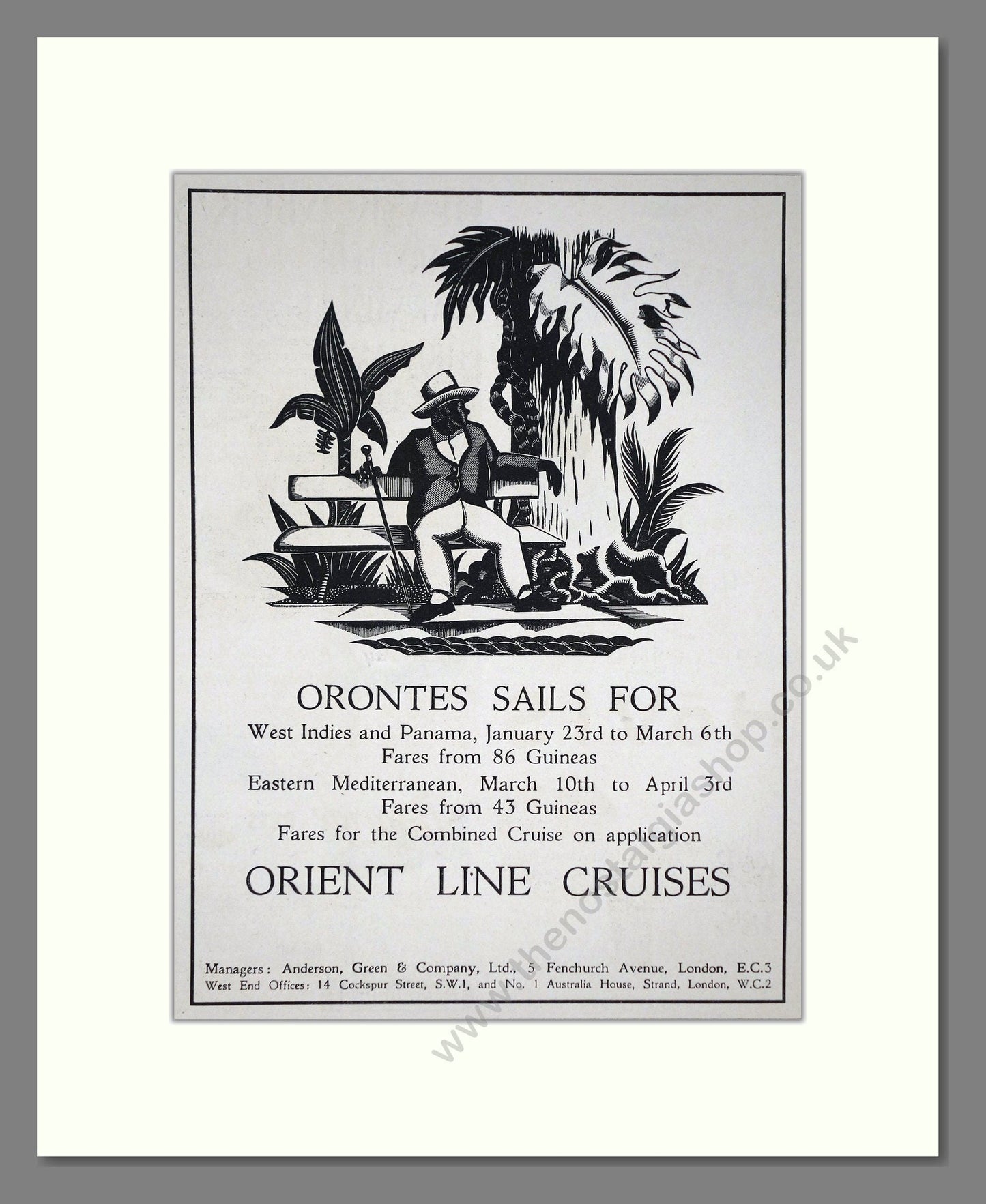 Orient Line - Orontes Ship. Vintage Advert 1933 (ref AD66668)