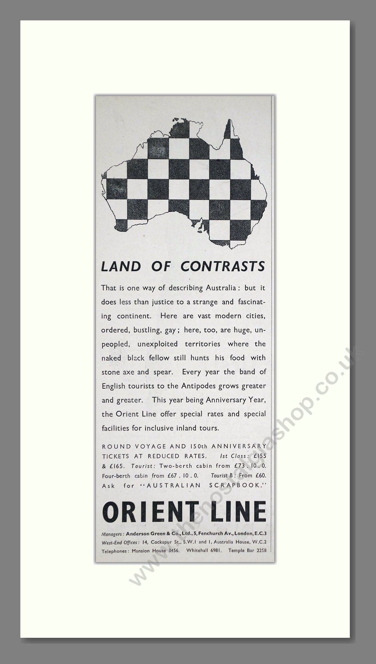 Orient Line - Australia Cruise. Vintage Advert 1937 (ref AD66693)