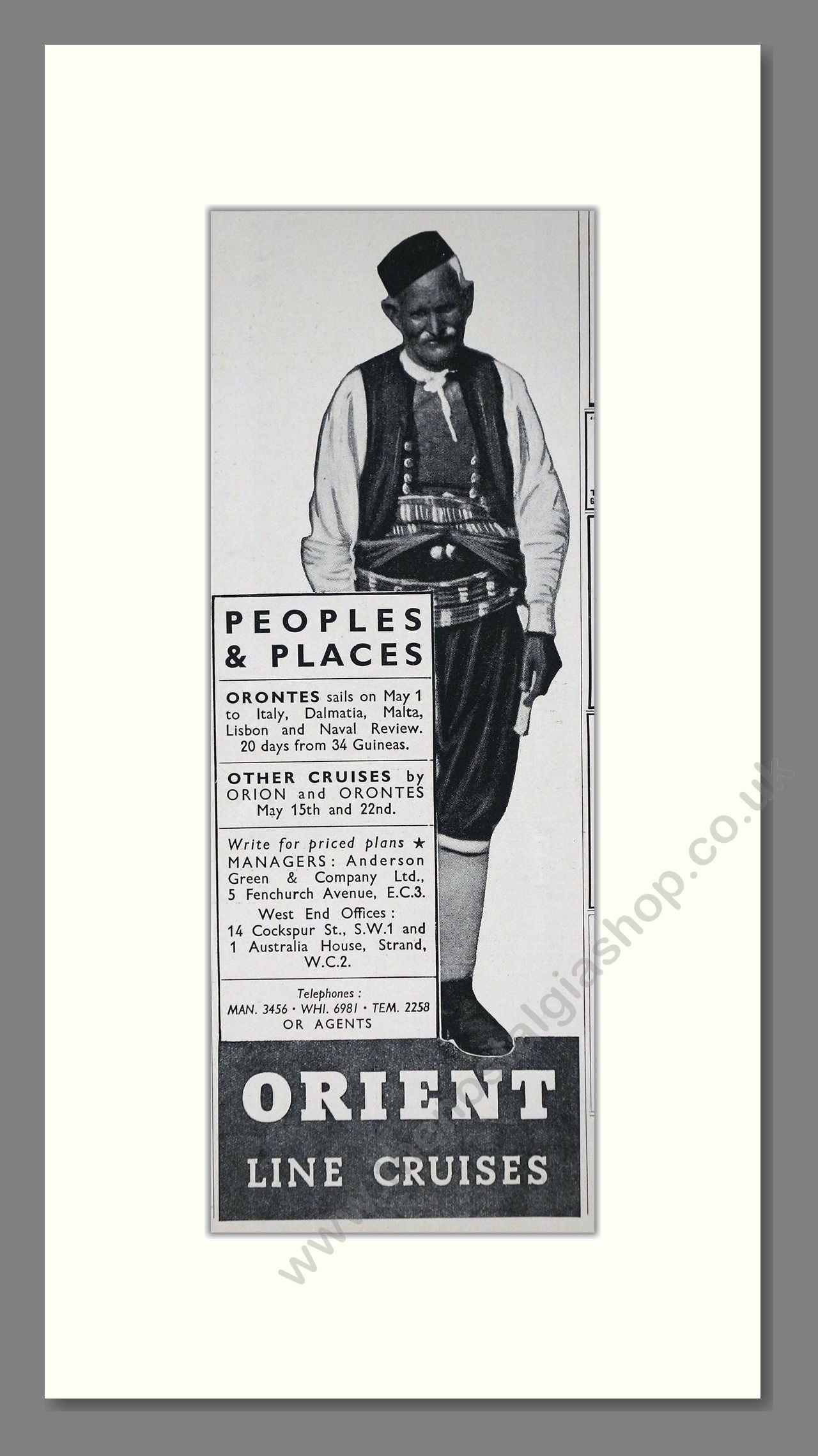 Orient Line - People And Places. Vintage Advert 1937 (ref AD66699)