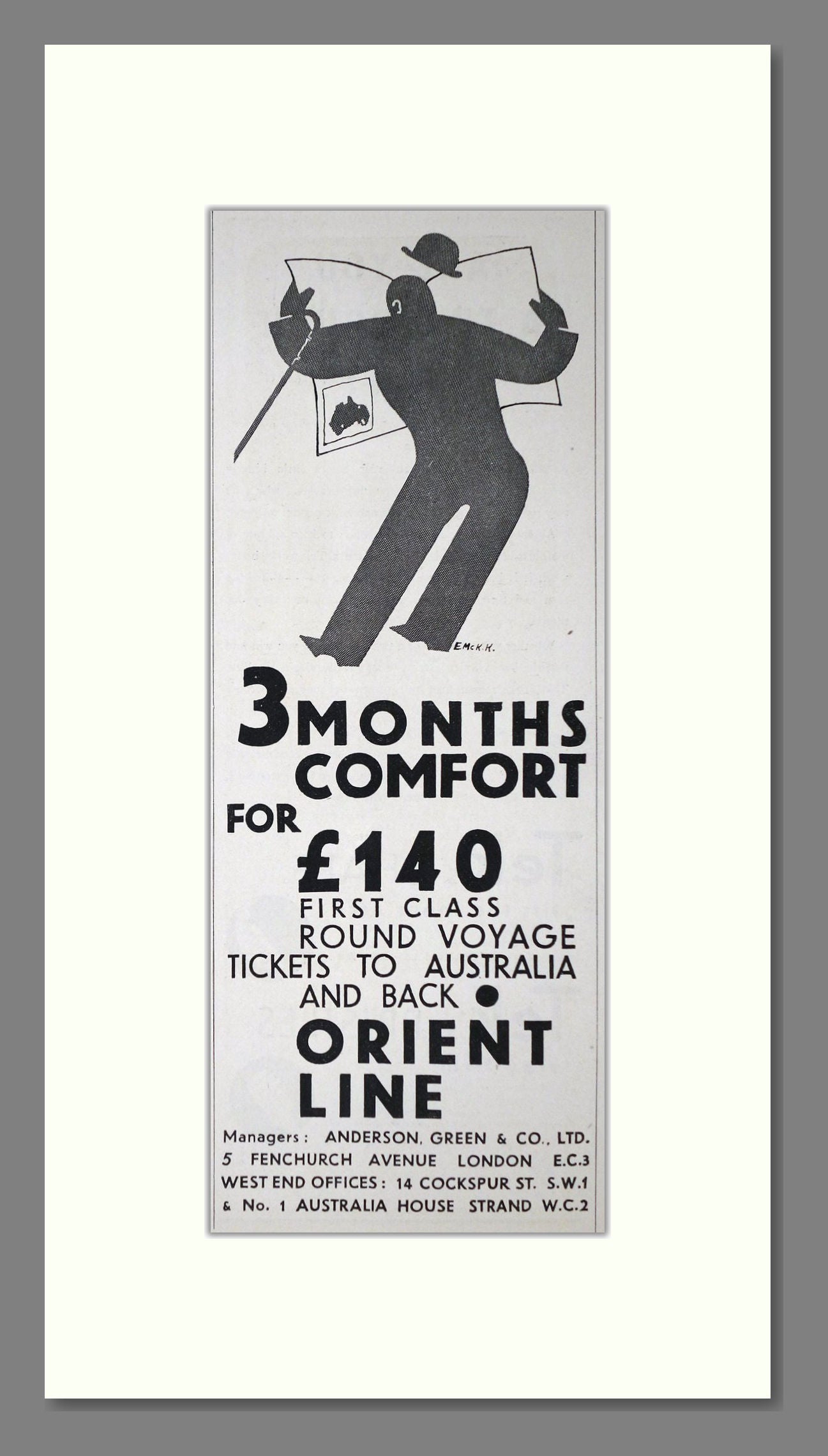 Orient Line - Australia Cruise. Vintage Advert 1934 (ref AD66701)