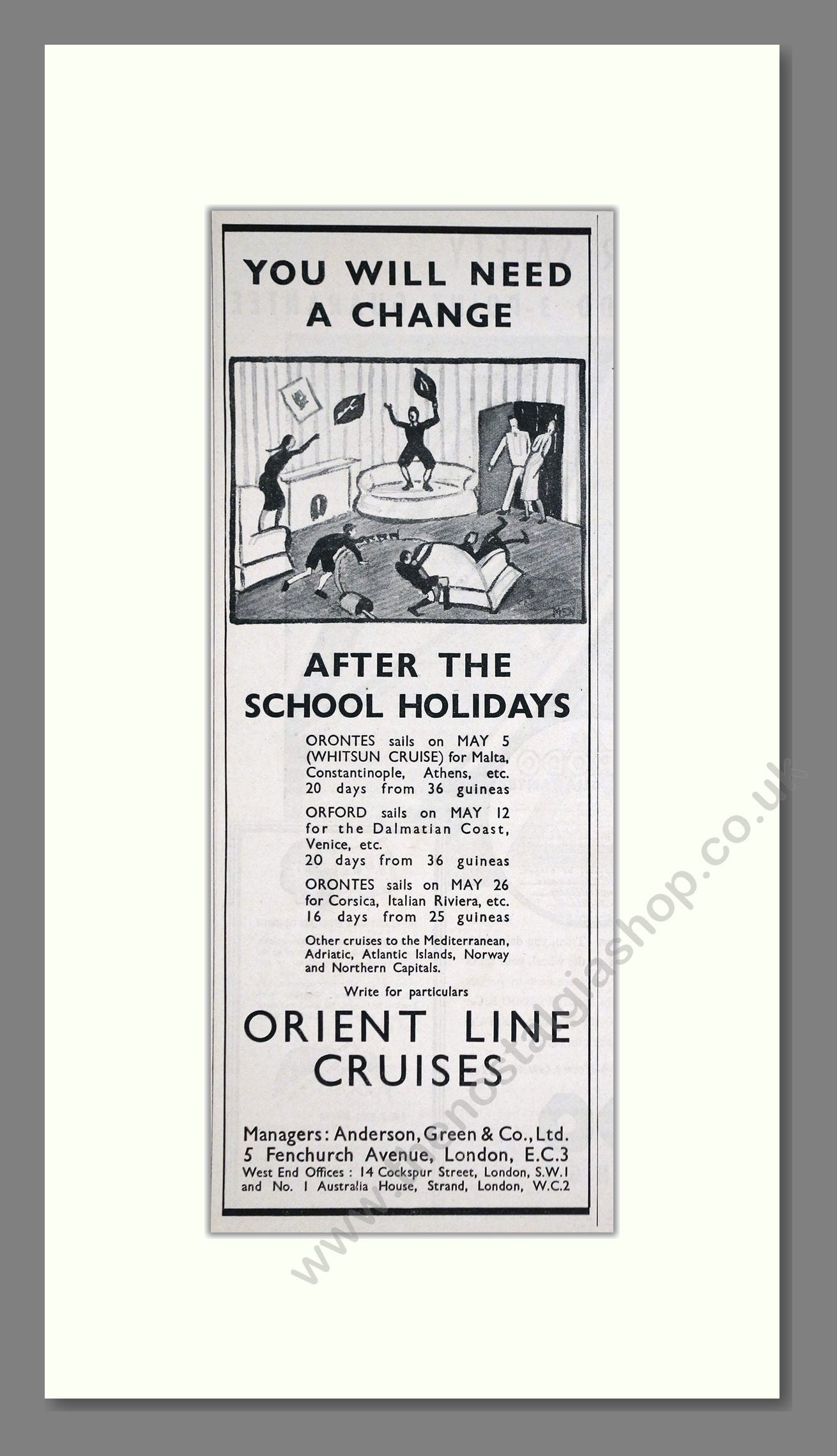 Orient Line - You Will Need A Change. Vintage Advert 1934 (ref AD66705)