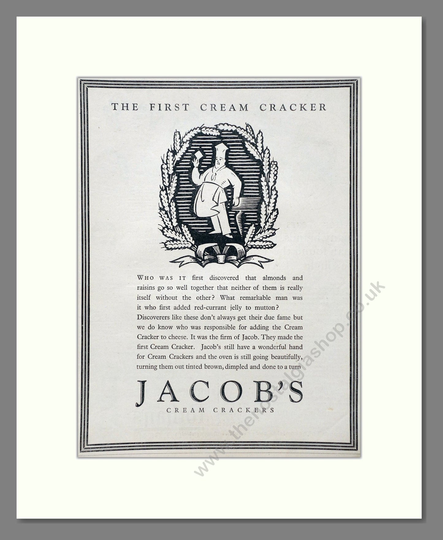 Jacob's - Cream Crackers. Vintage Advert 1926 (ref AD66819)