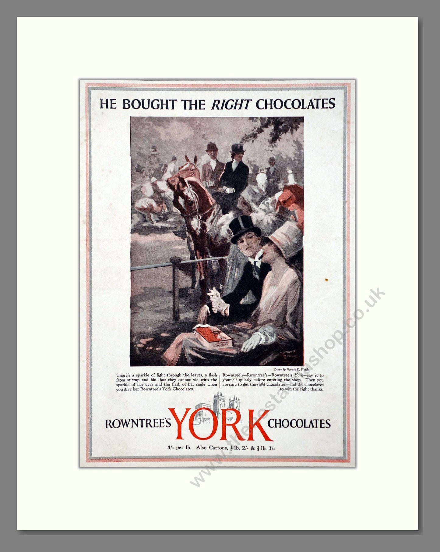 Rowntree's - York Chocolates. Vintage Advert 1927 (ref AD66844)