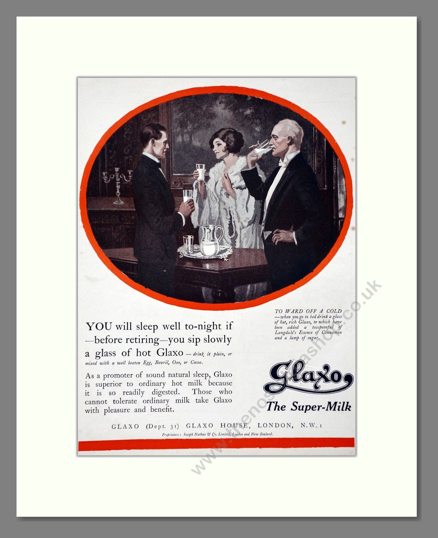 Glaxo - The Super Milk. Vintage Advert 1921 (ref AD66864)