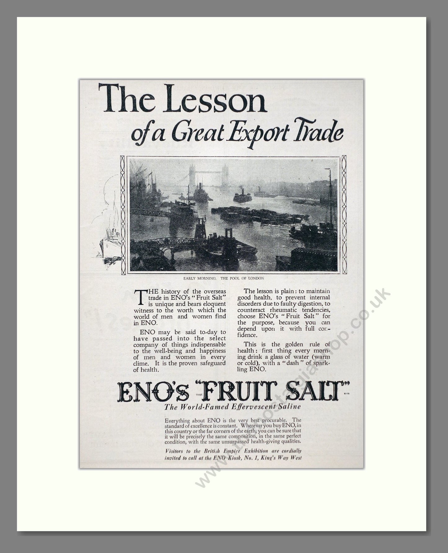 Eno's - Fruit Salt. Vintage Advert 1924 (ref AD66910)