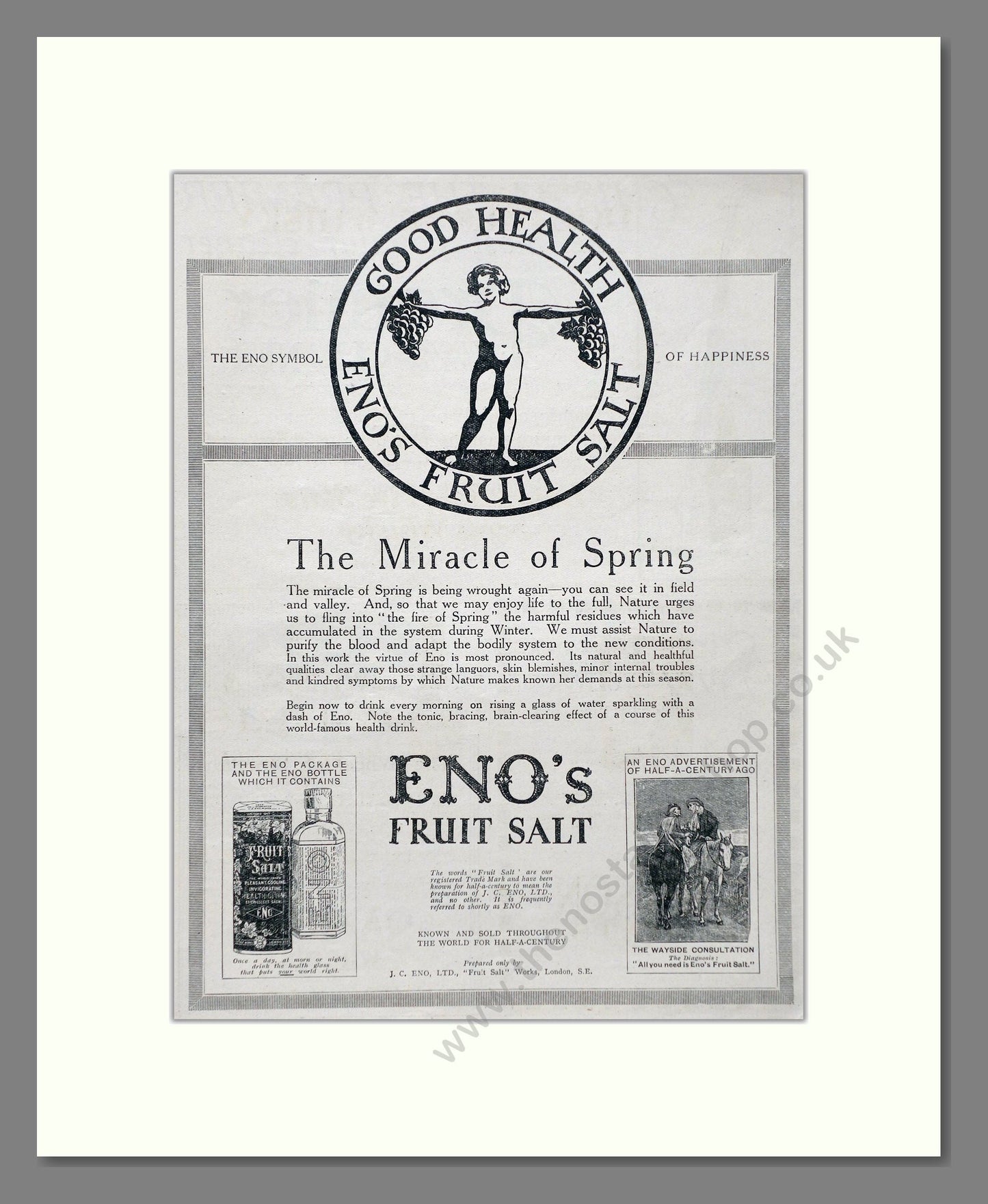 Eno's - Fruit Salt. Vintage Advert 1920 (ref AD66912)