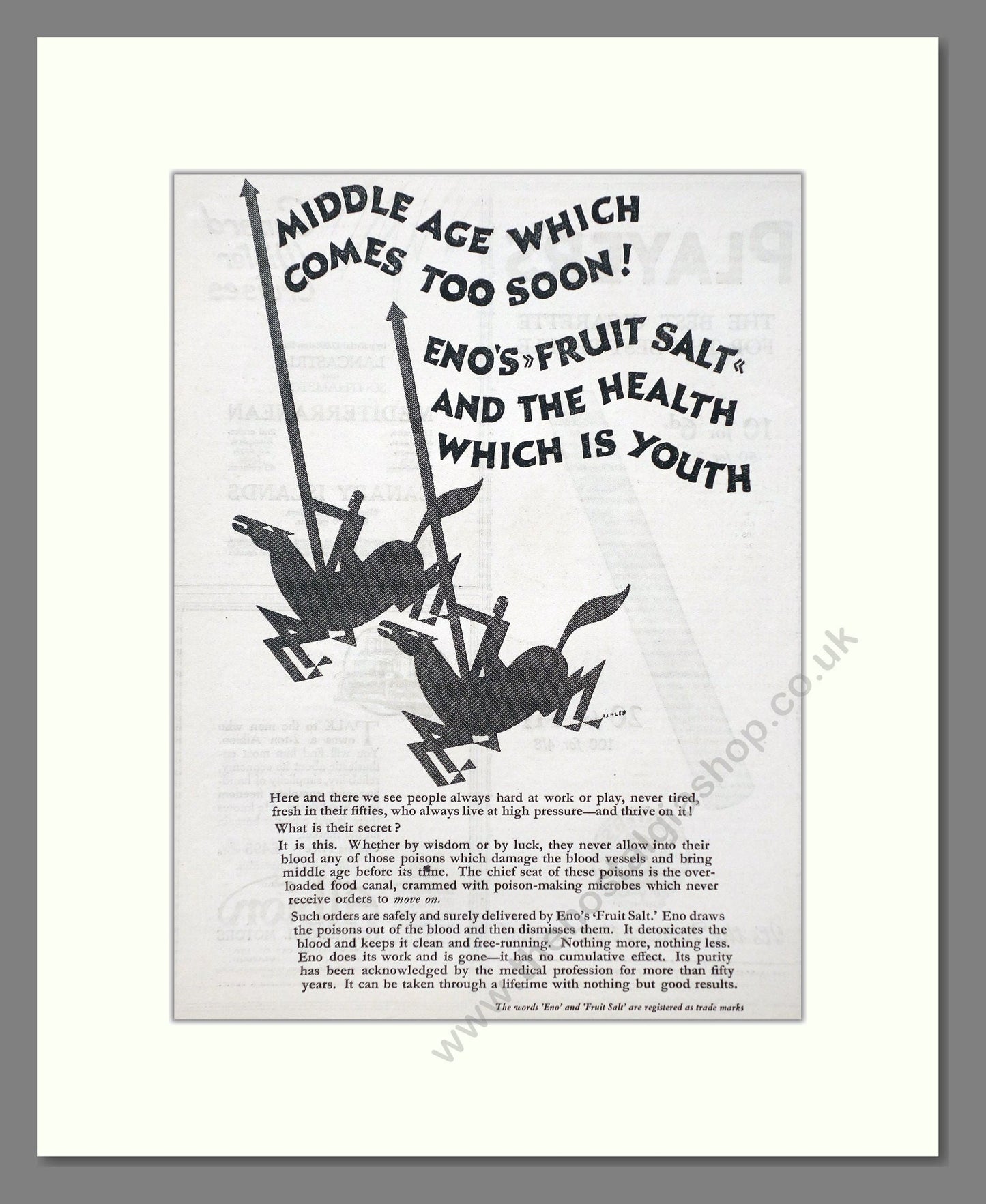 Eno's - Fruit Salt. Vintage Advert 1927 (ref AD66921)