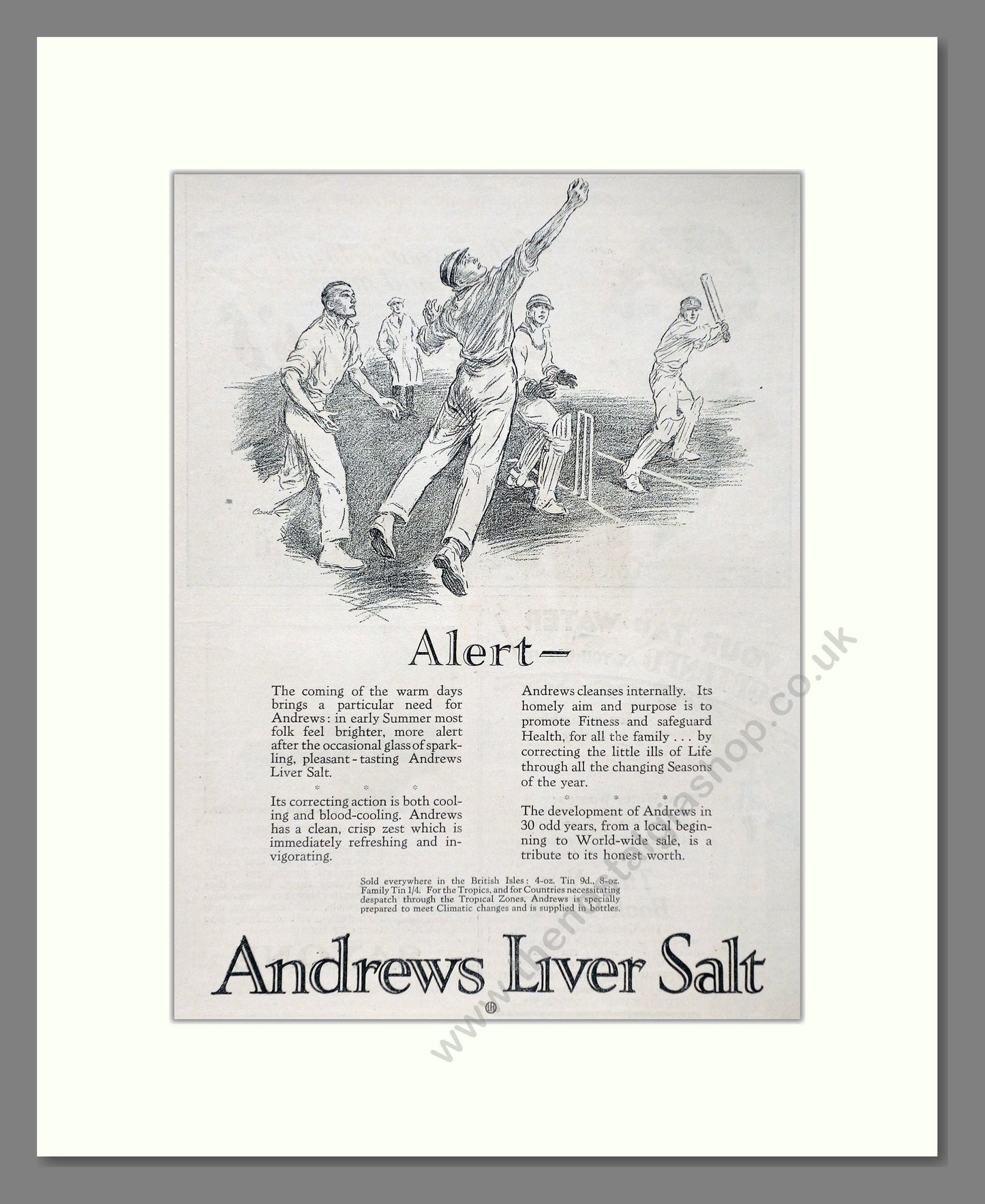 Andrews - Liver Salt. Vintage Advert 1927 (ref AD66942)
