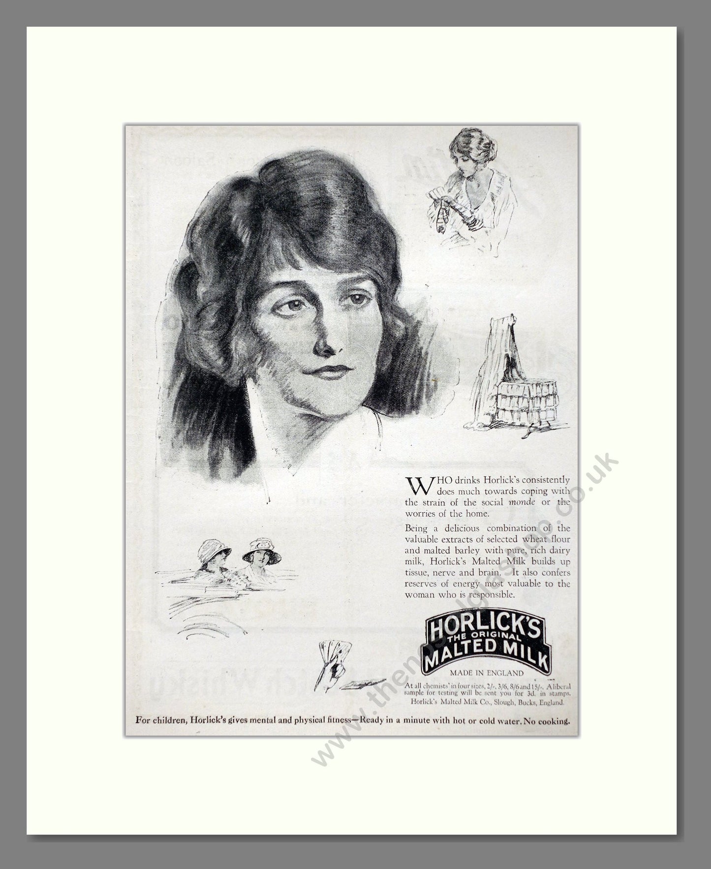 Horlick's - Malted Milk. Vintage Advert 1924 (ref AD66960)