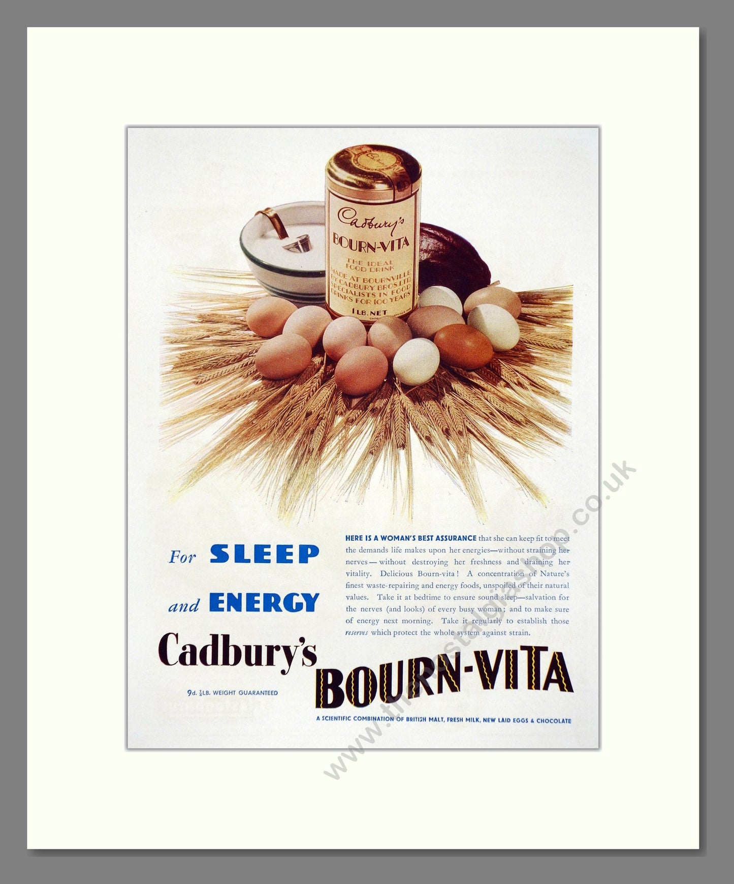 Cadbury's - Bourn-Vita. Vintage Advert 1934 (ref AD66974)