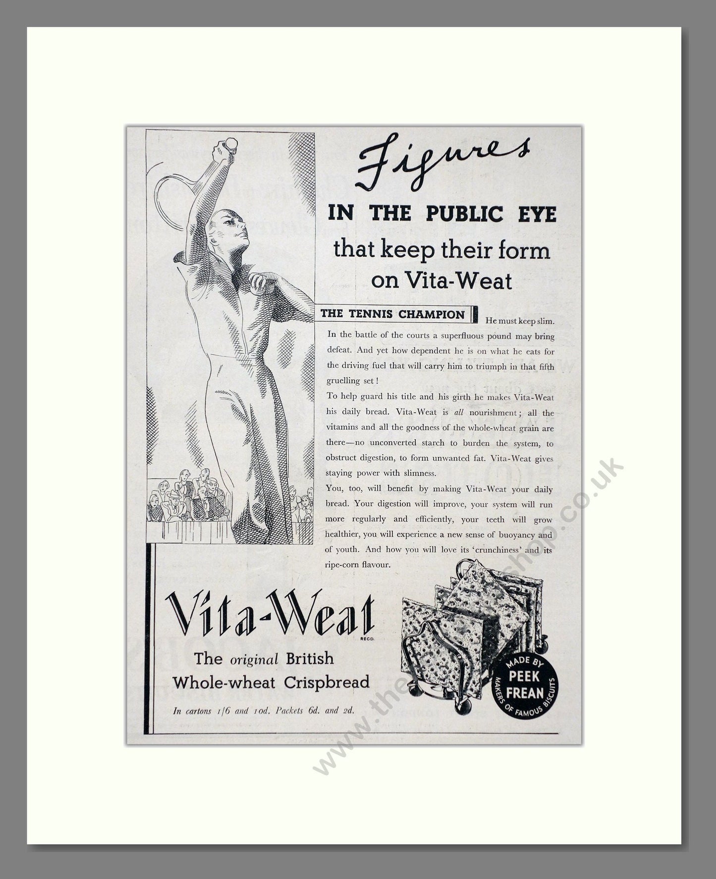 Vita-Weat - Whole Wheat Crispbread. Vintage Advert 1935 (ref AD67003)