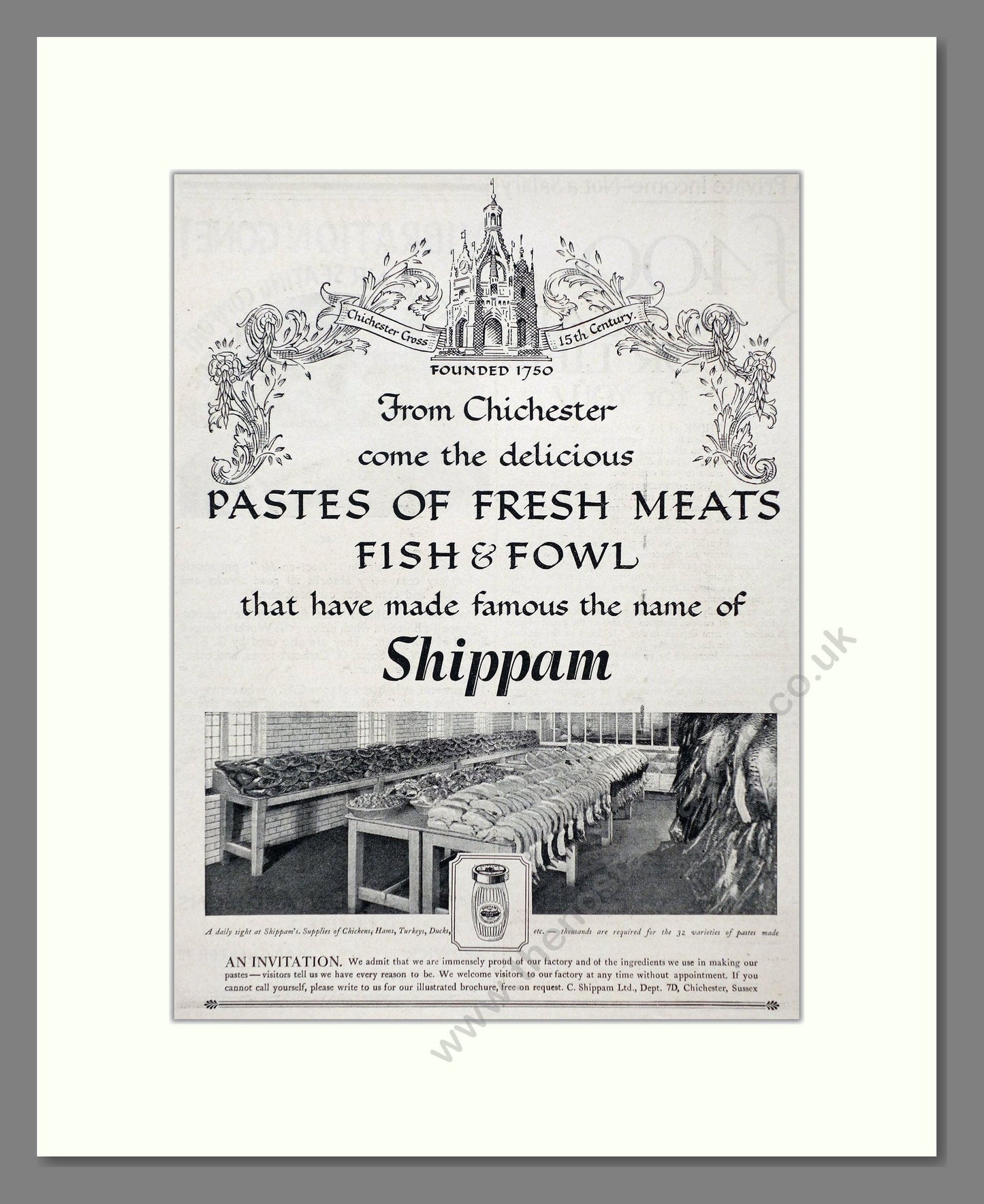 Shippam's - Pastes of Fresh Meats. Vintage Advert 1935 (ref AD67026)