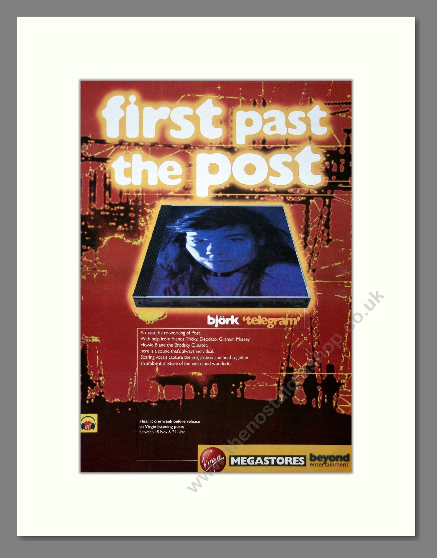 Bjork - Telegram. Vintage Advert 1996 (ref AD20895)