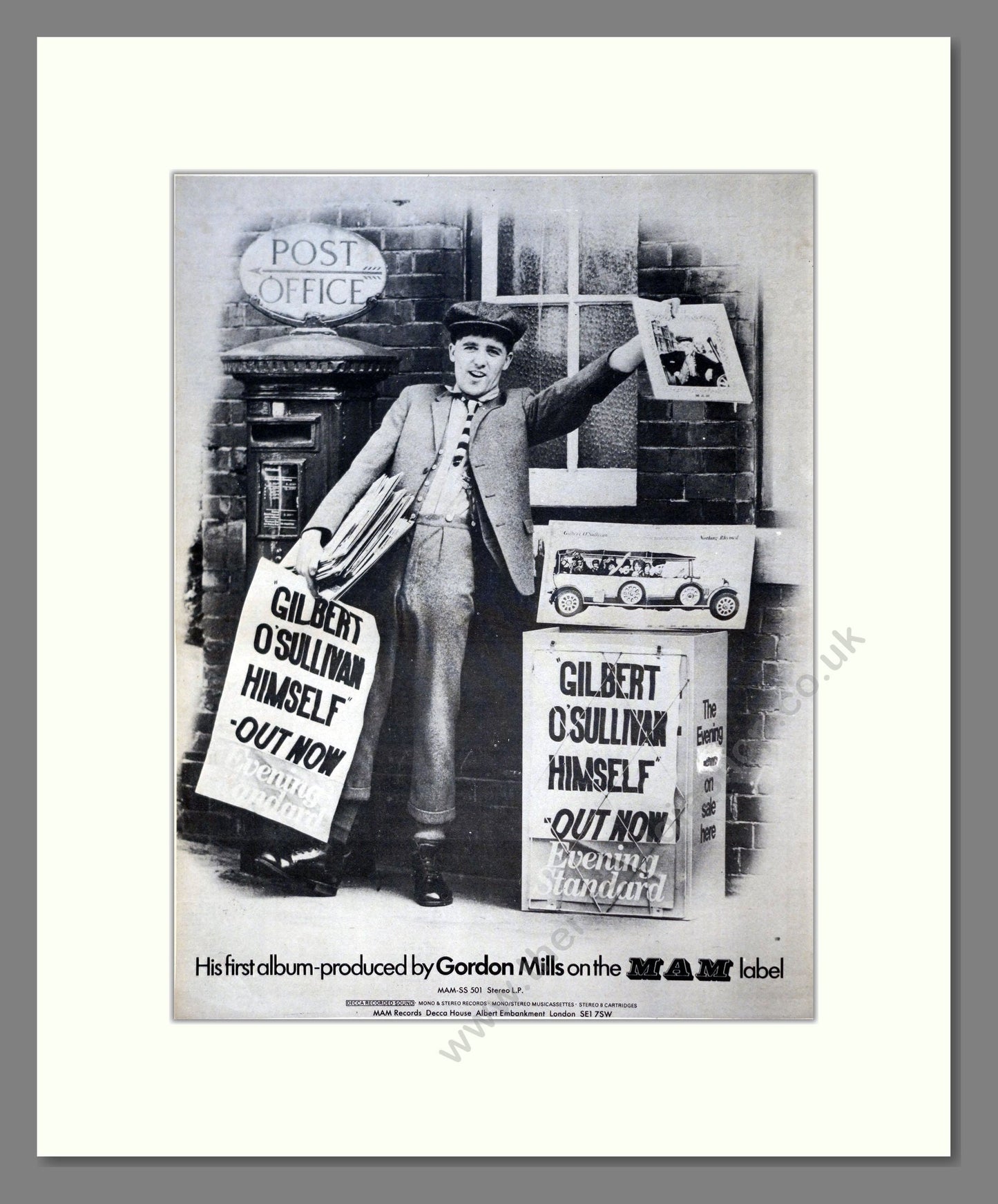 Gilbert O'Sullivan - Himself. Vintage Advert 1971 (ref AD20901)