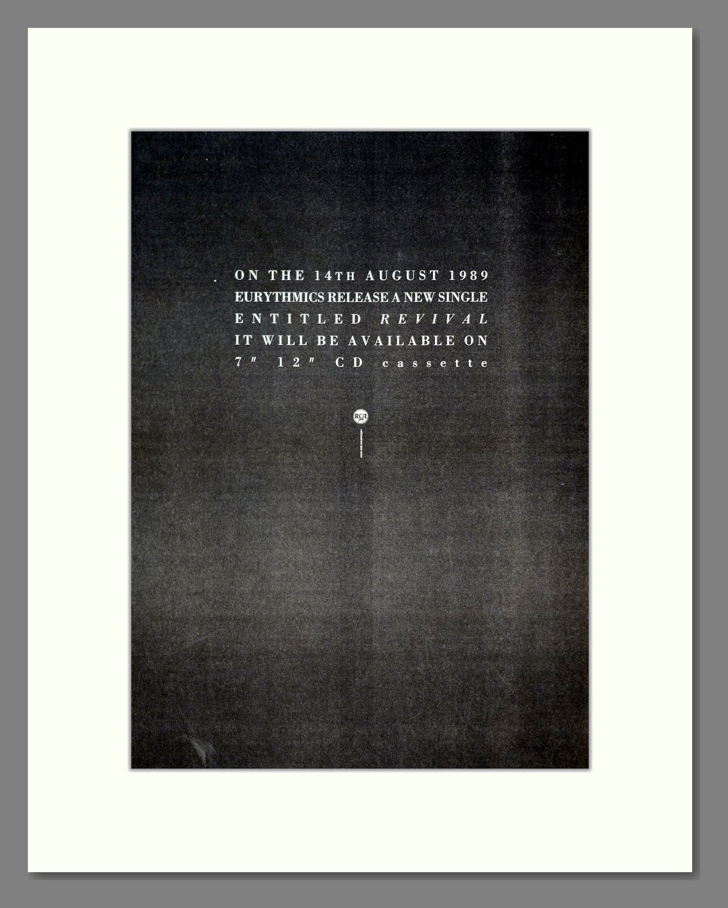 Eurythmics - Revival. Vintage Advert 1989 (ref AD20917)