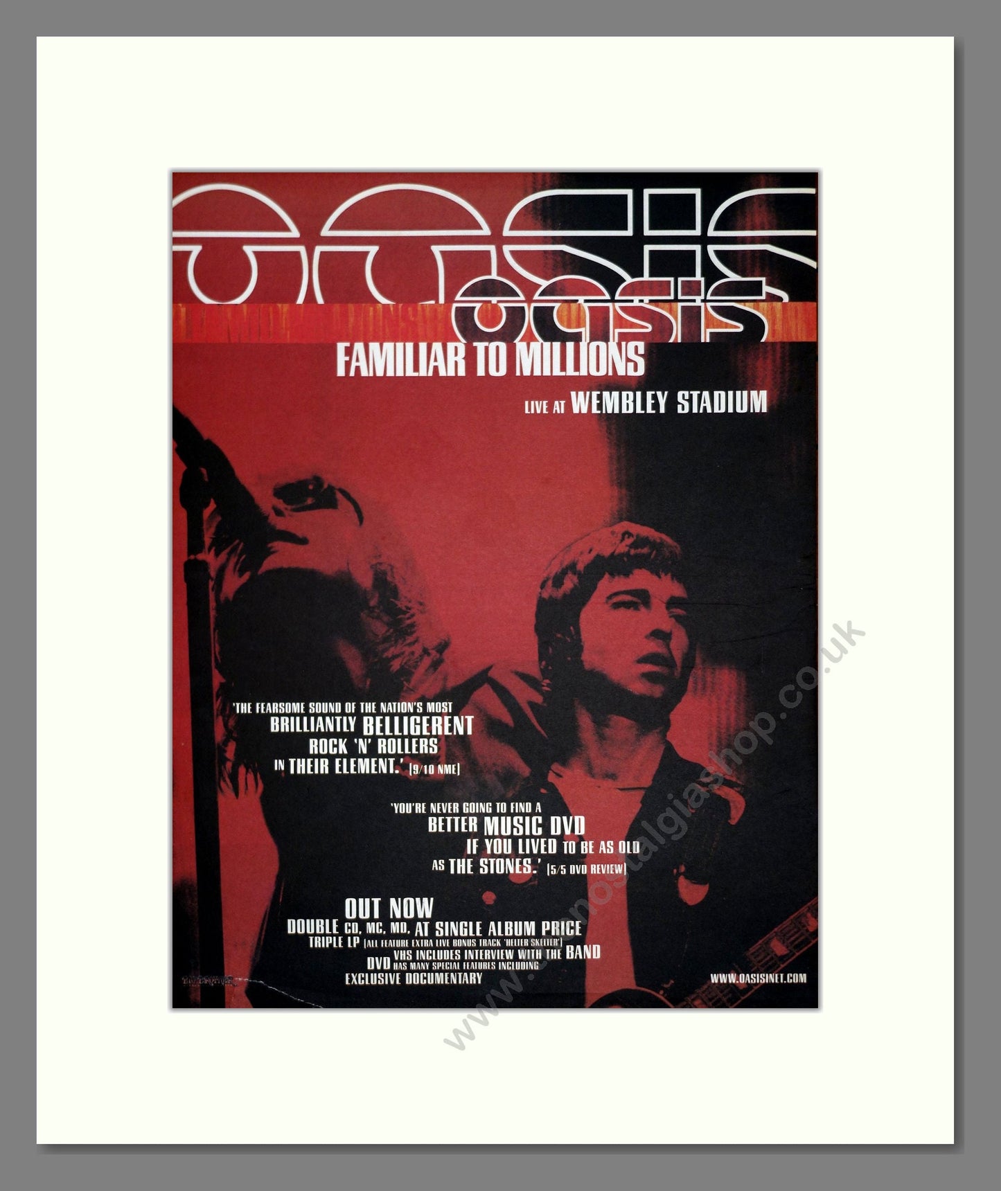 Oasis - Familiar To Millions. Vintage Advert 2000 (ref AD20961)