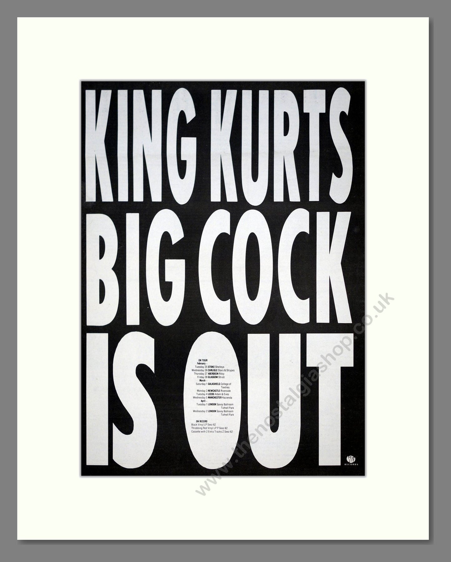 King Kurt - Big Cock. Vintage Advert 1986 (ref AD20970)