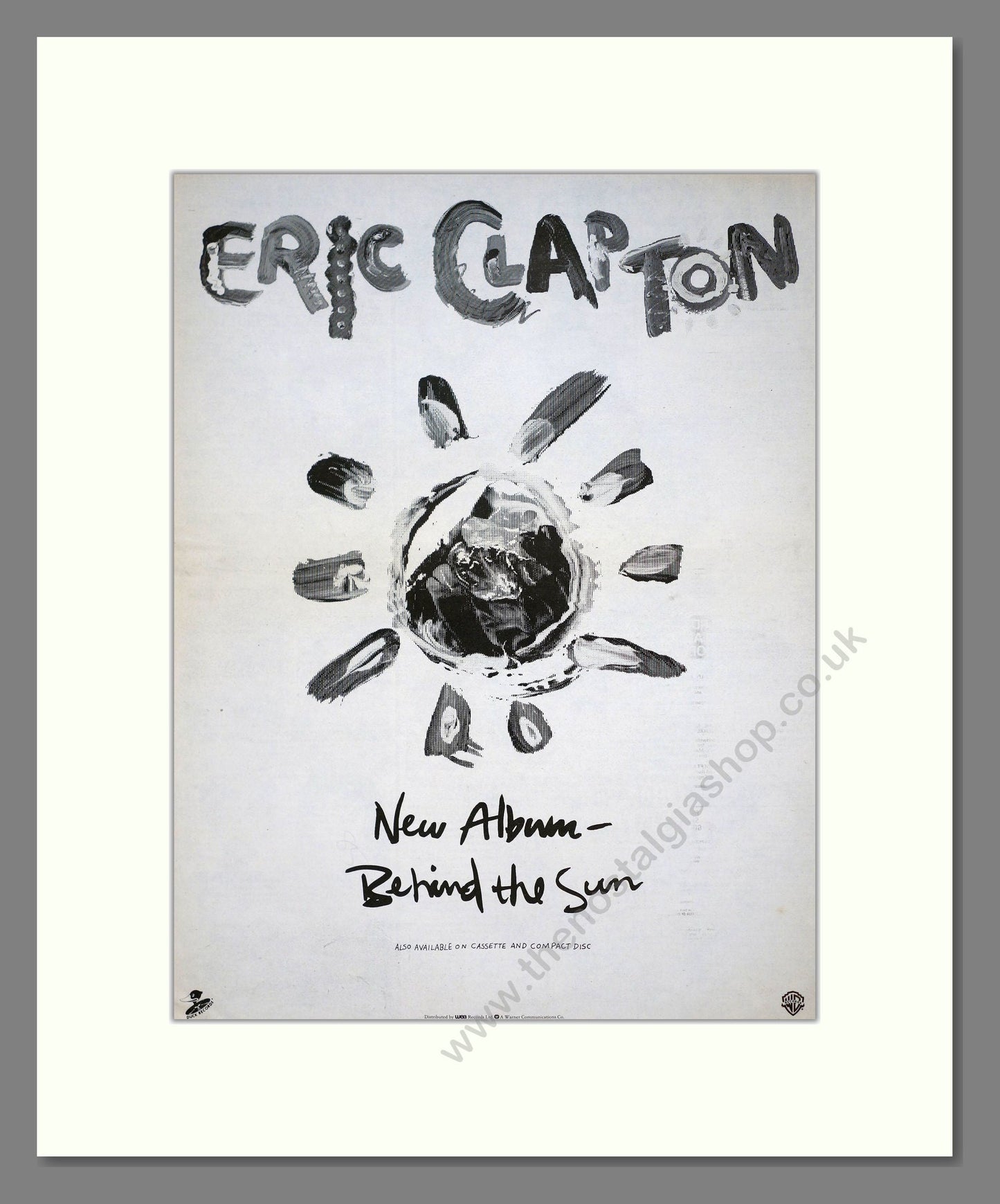 Eric Clapton - Behind The Sun. Vintage Advert 1985 (ref AD20984)