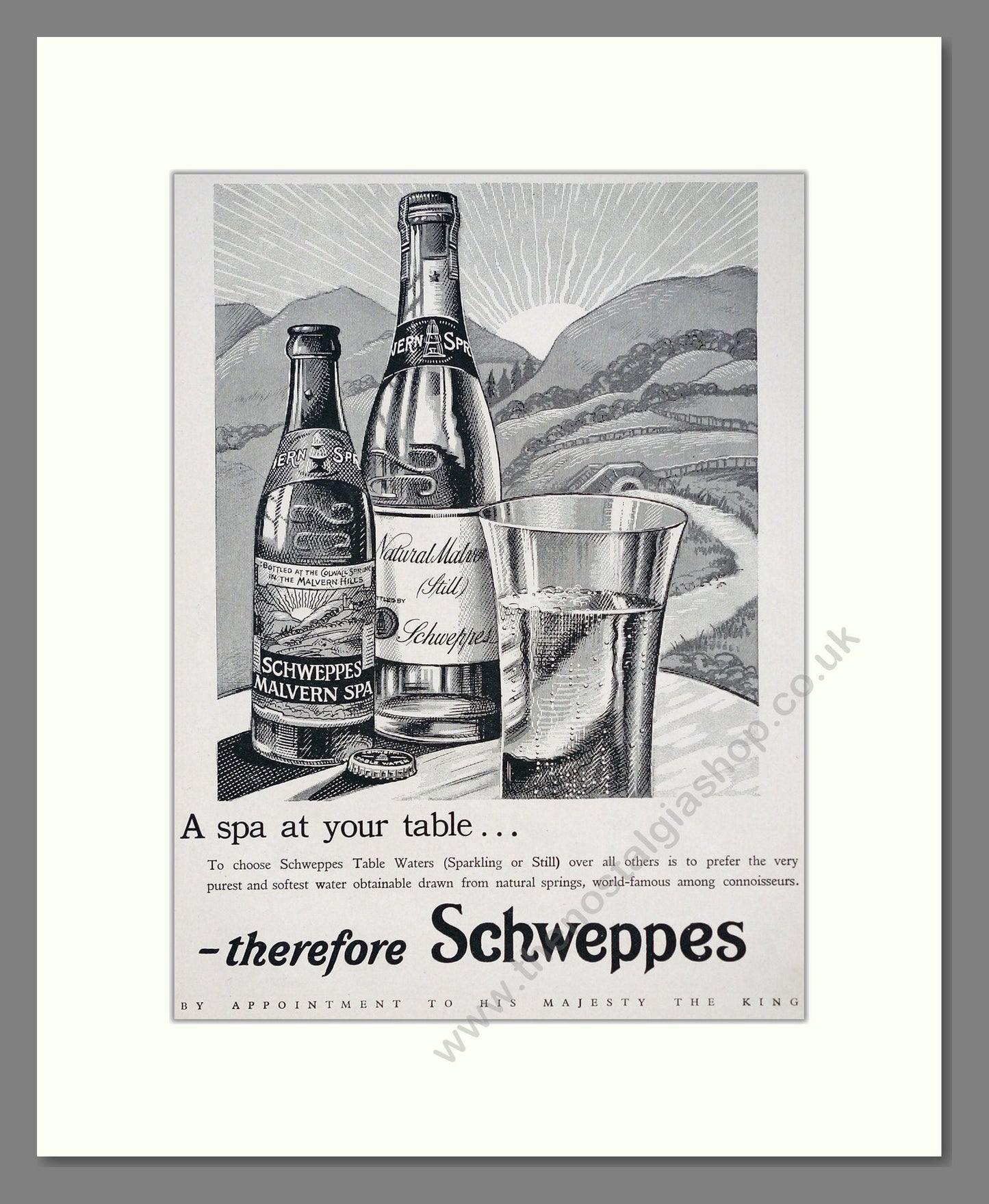 Schweppes - Table Water. Vintage Advert 1933 (ref AD67027)