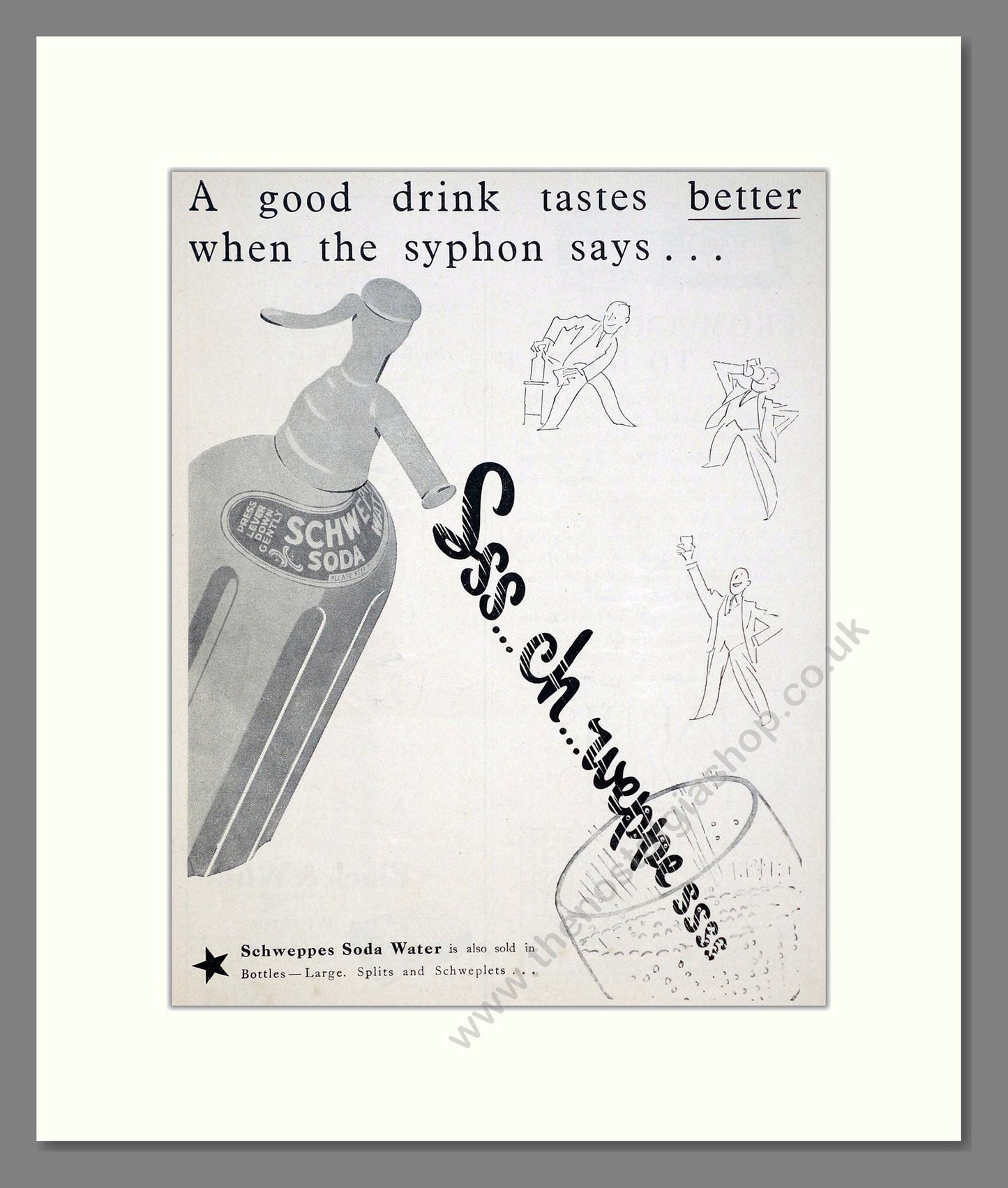 Schweppes - Soda Water. Vintage Advert 1937 (ref AD67034)