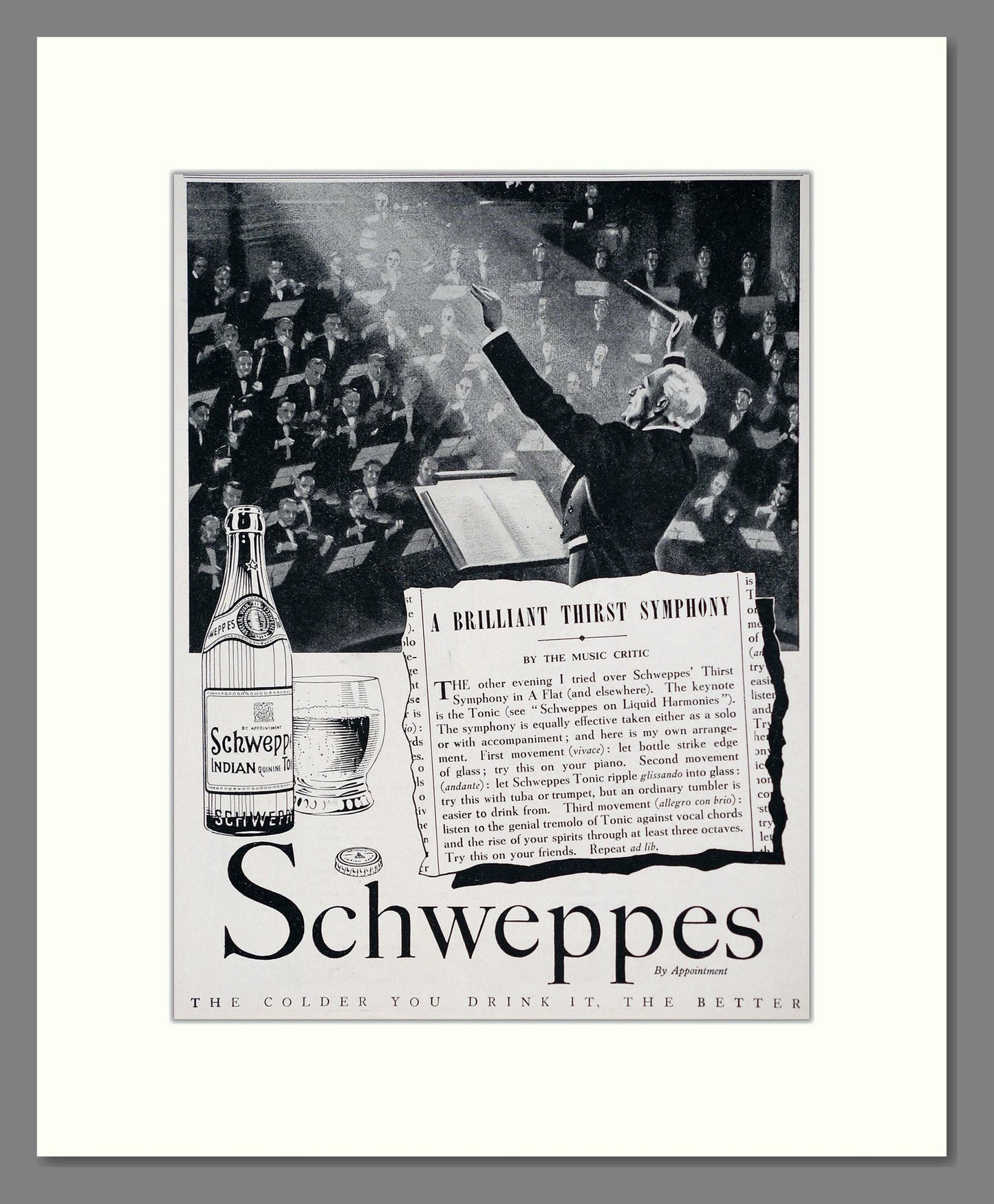 Schweppes - Indian Tonic Water. Vintage Advert 1936 (ref AD67040)