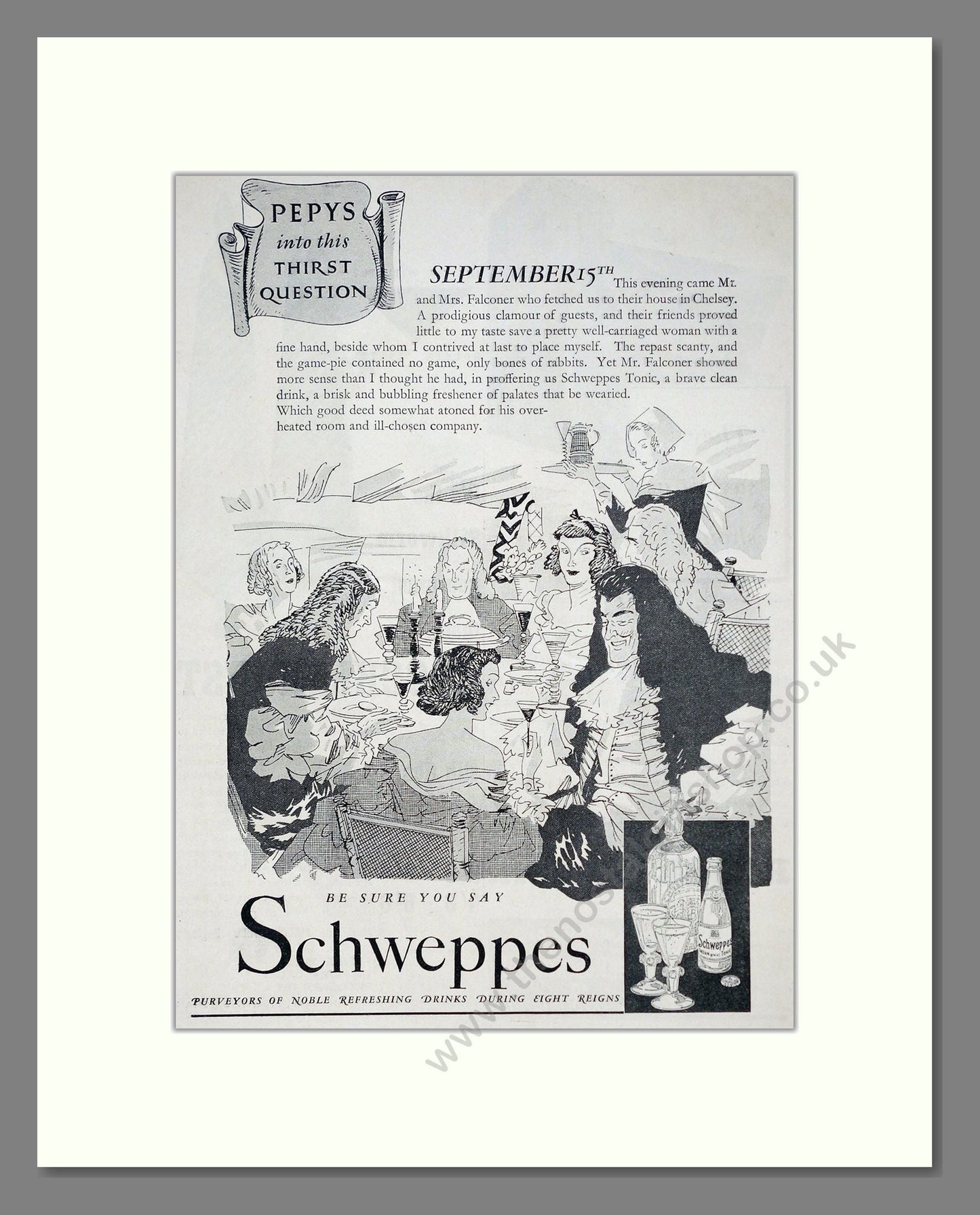 Schweppes - Indian Tonic Water. Vintage Advert 1937 (ref AD67048)