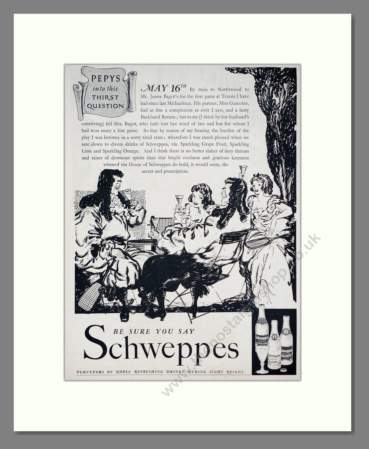 Schweppes - Sparkling Fruit Drinks. Vintage Advert 1937 (ref AD67049)