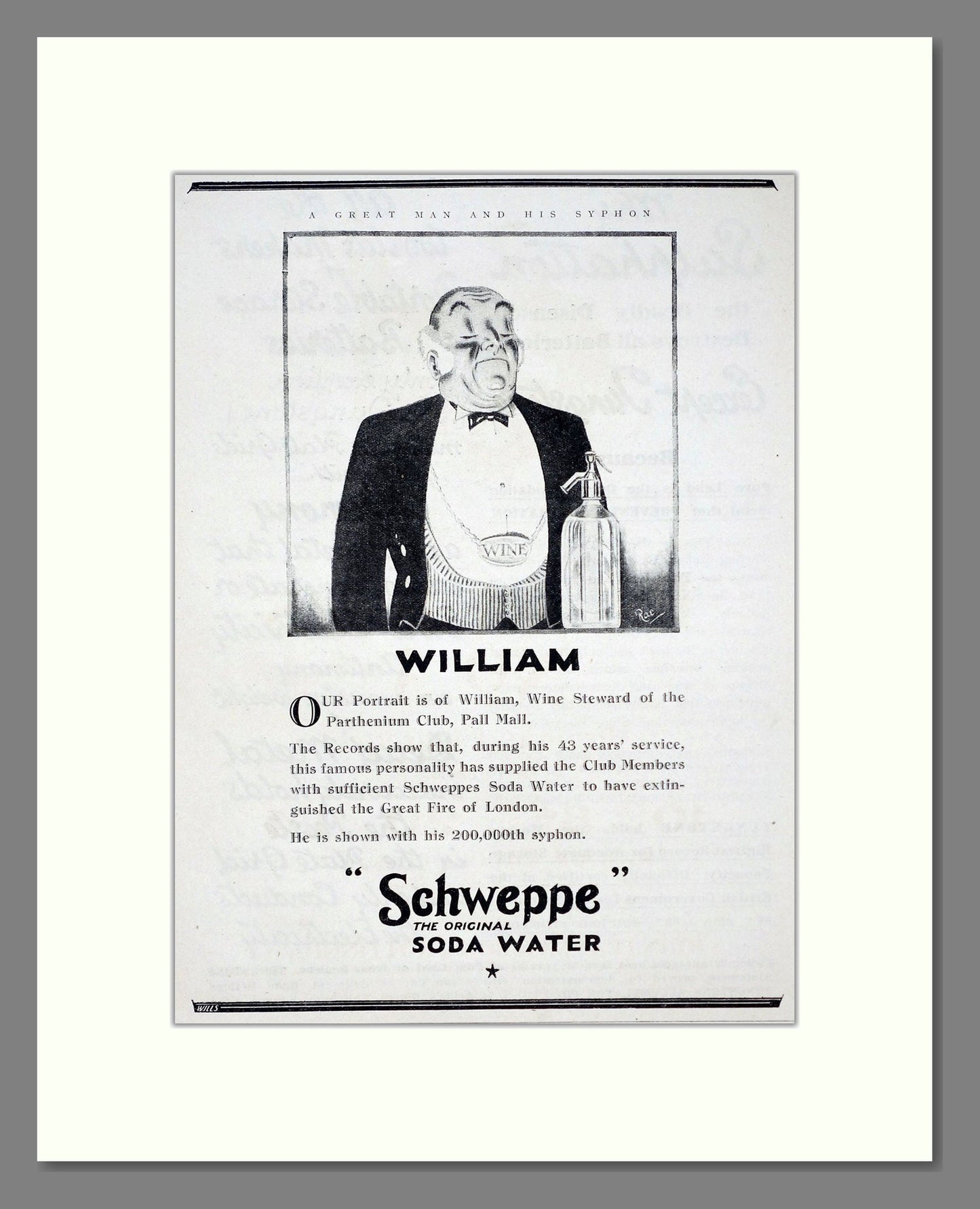 Schweppes - Soda Water. Vintage Advert 1927 (ref AD67054)