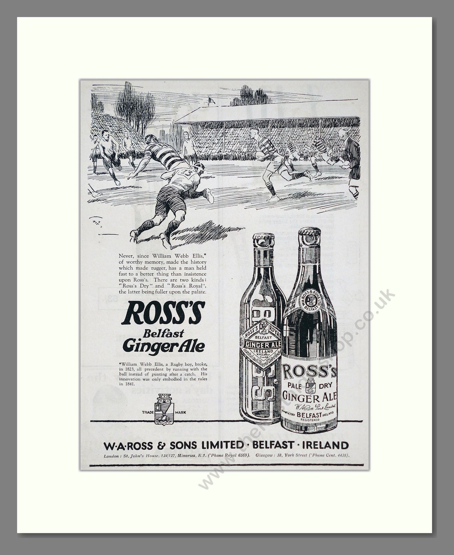 Ross's - Belfast Ginger Ale. Vintage Advert 1926 (ref AD67085)