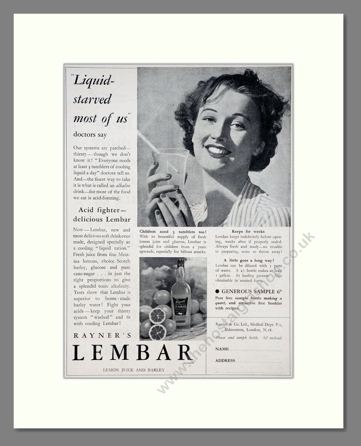 Reyner's - Lembar. Vintage Advert 1935 (ref AD67103)