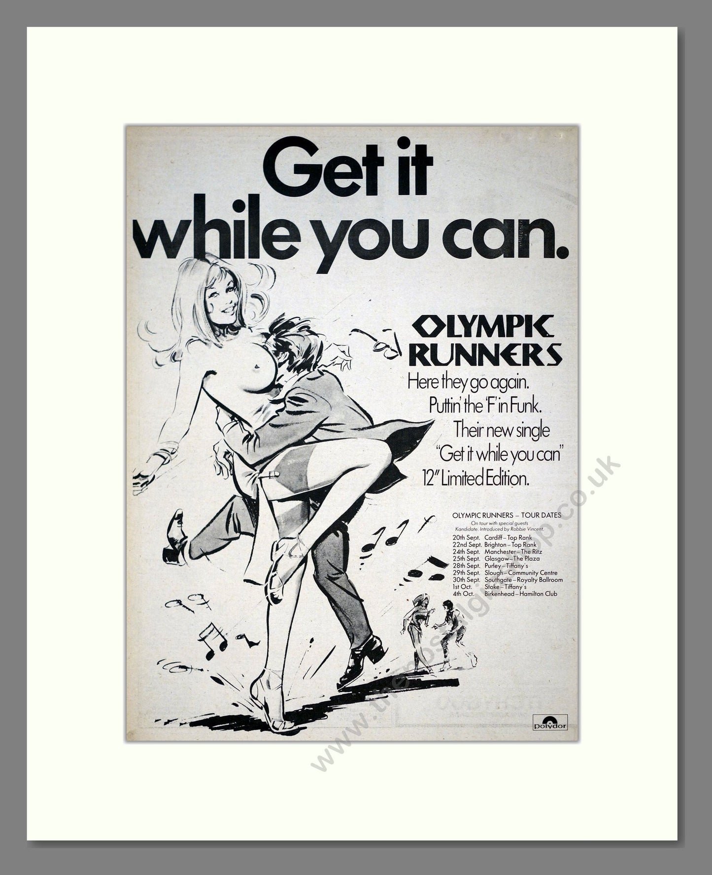 Olympic Runners - Get It While You Can. Vintage Advert 1978 (ref AD21056)