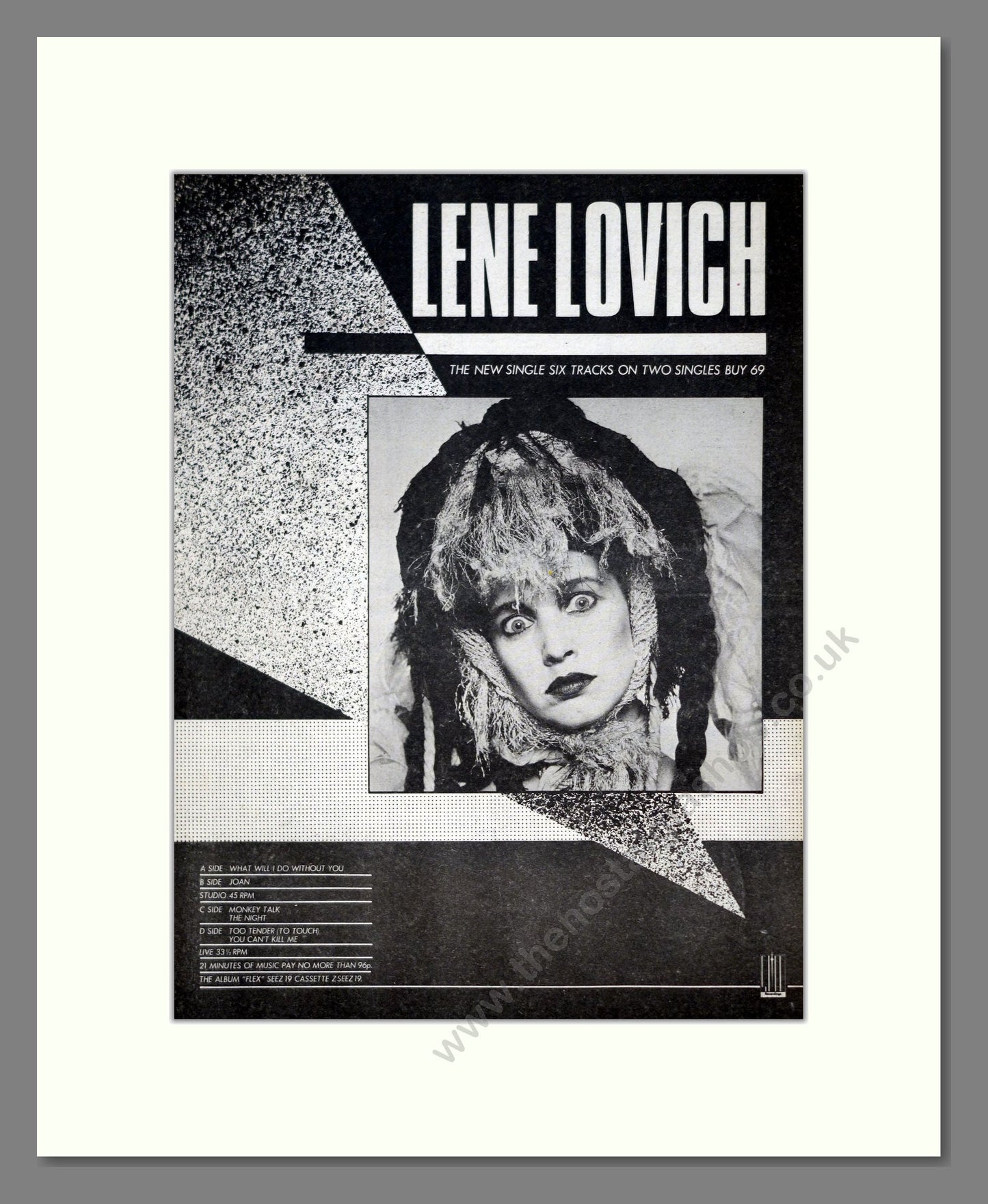 Lene Lovich - What Will I Do Without You. Vintage Advert 1980 (ref AD21065)