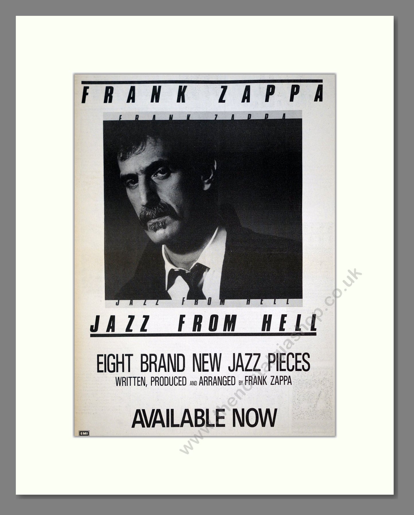 Frank Zappa - Jazz From Hell. Vintage Advert 1986 (ref AD21079)