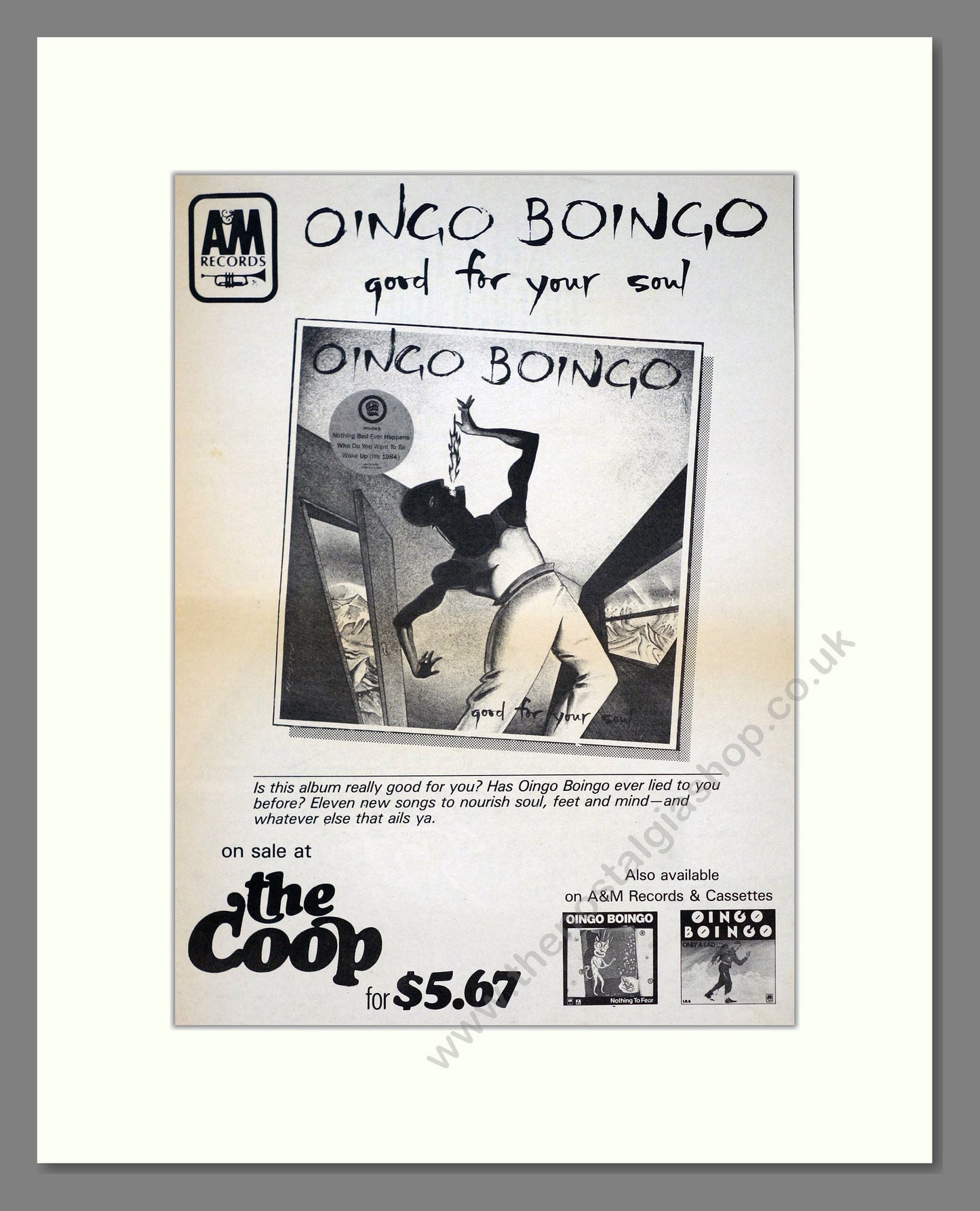 Oingo Boingo - Good For Your Soul. Vintage Advert 1983 (ref AD21124)