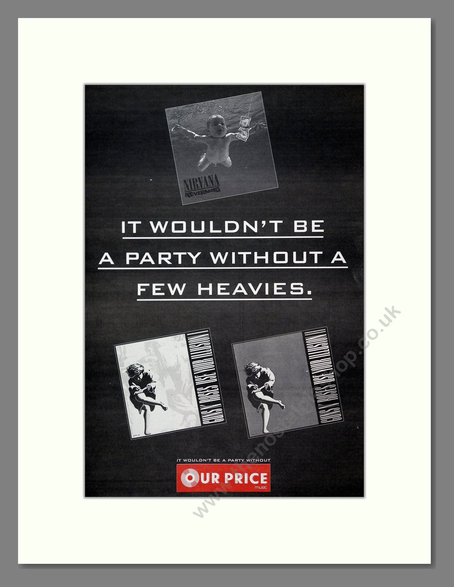 Nirvana / Guns n Roses - Nevermind / Use Your Illusion. Vintage Advert 1992 (ref AD21167)