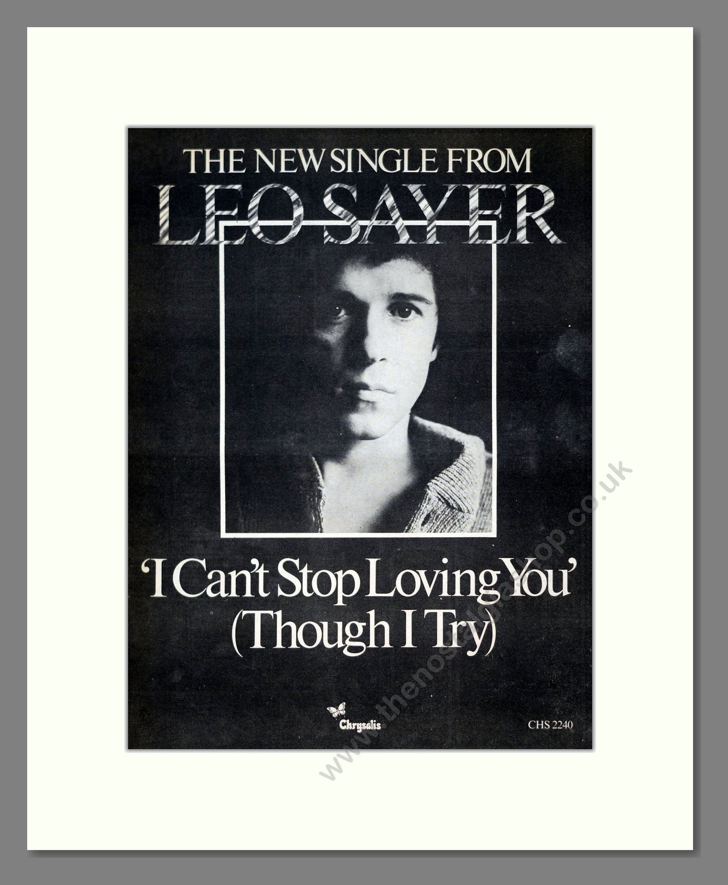 Leo Sayer - I Can't Stop Loving You. Vintage Advert 1978 (ref AD21183)
