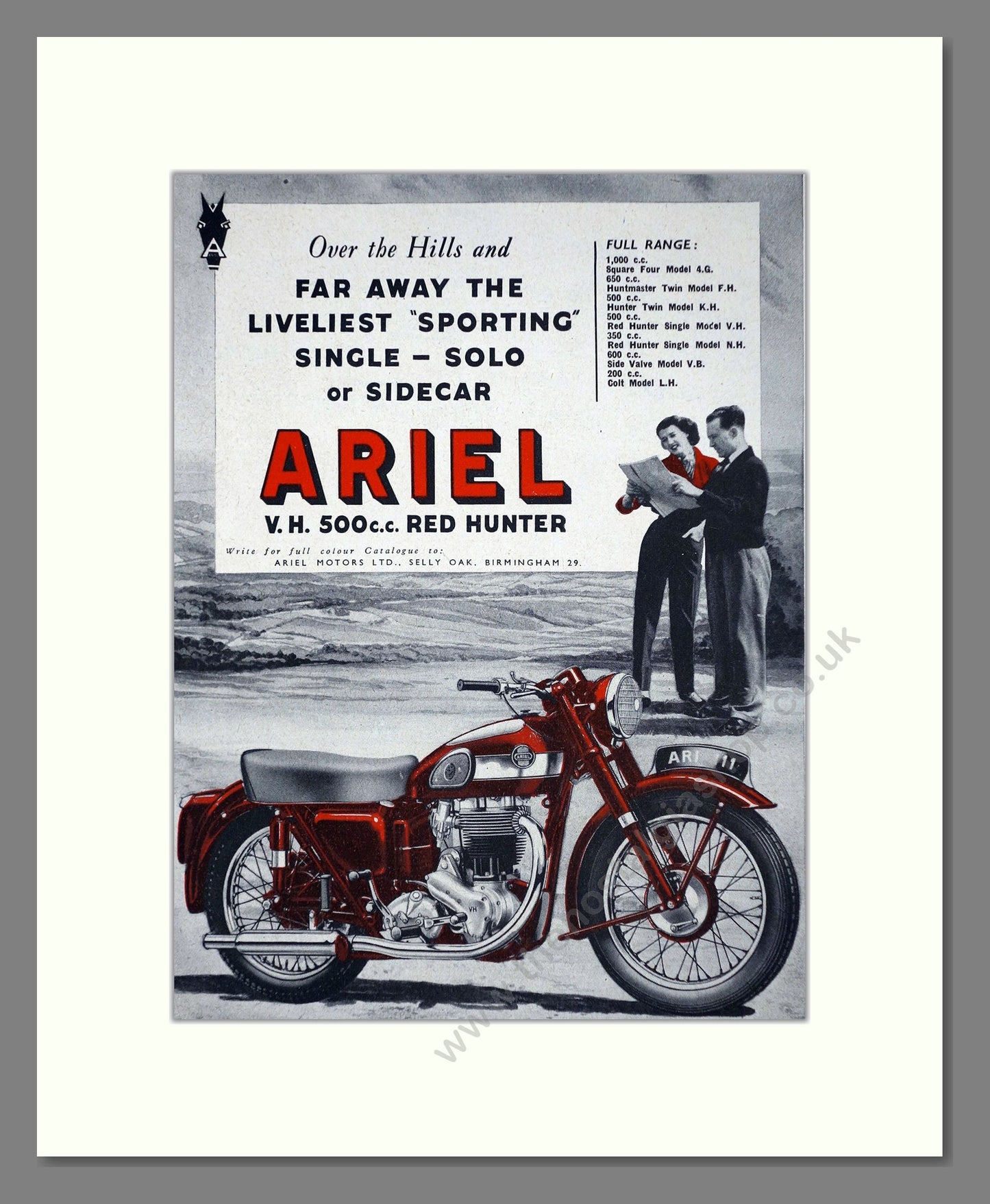 Ariel - Red Hunter. Vintage Advert 1955 (ref AD67171)
