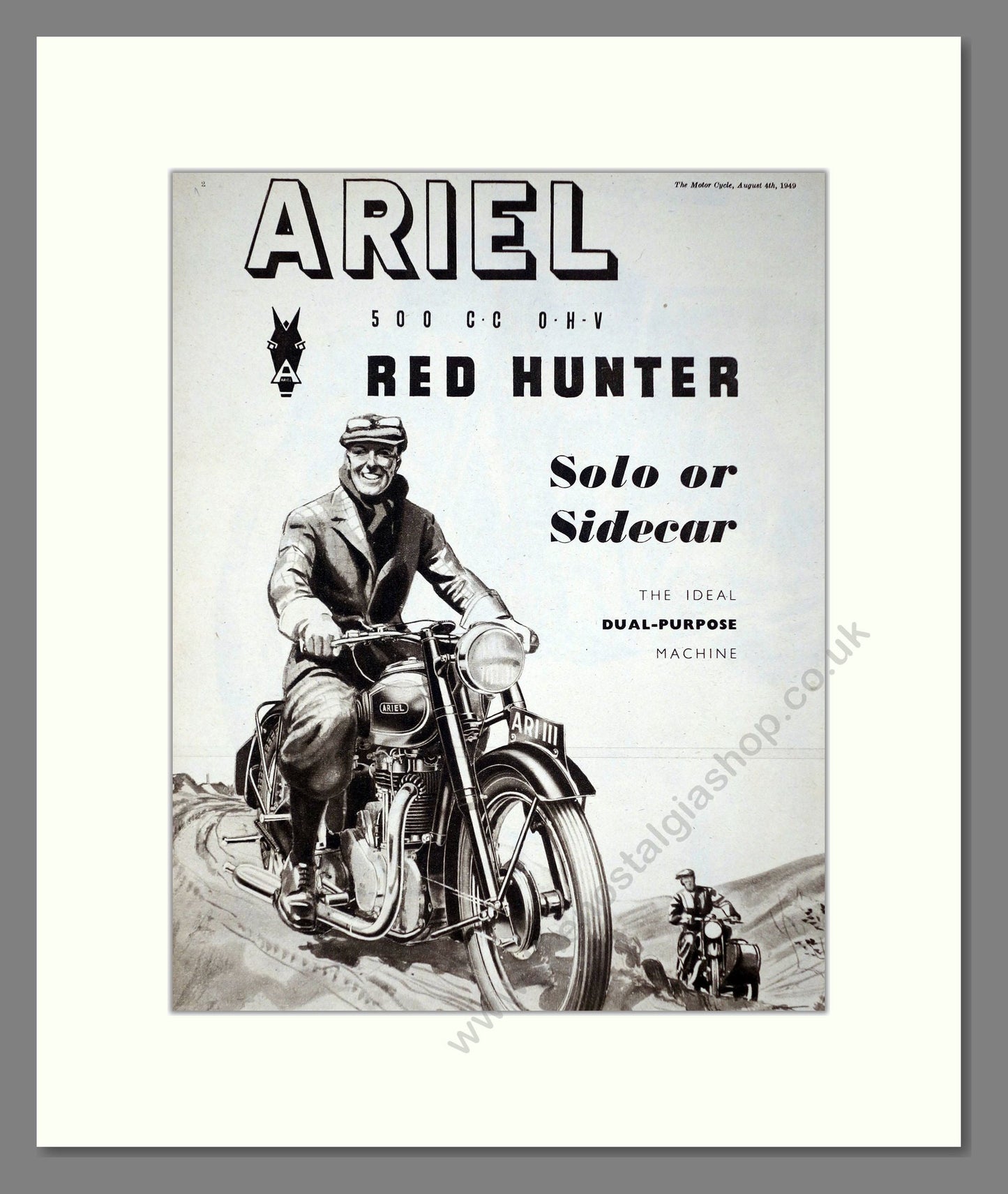 Ariel - Red Hunter. Vintage Advert 1949 (ref AD67173)