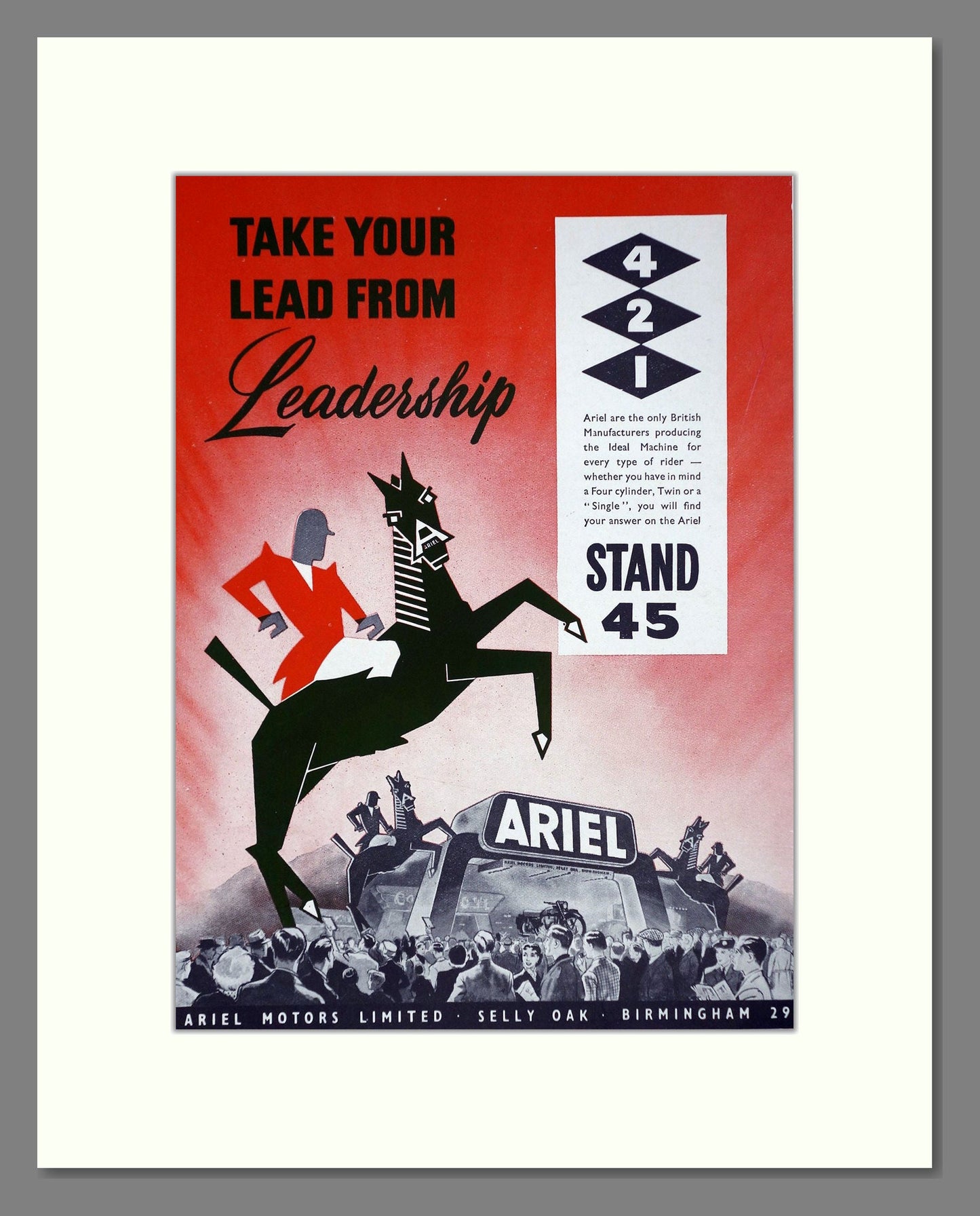 Ariel - Leadership. Vintage Advert 1956 (ref AD67176)