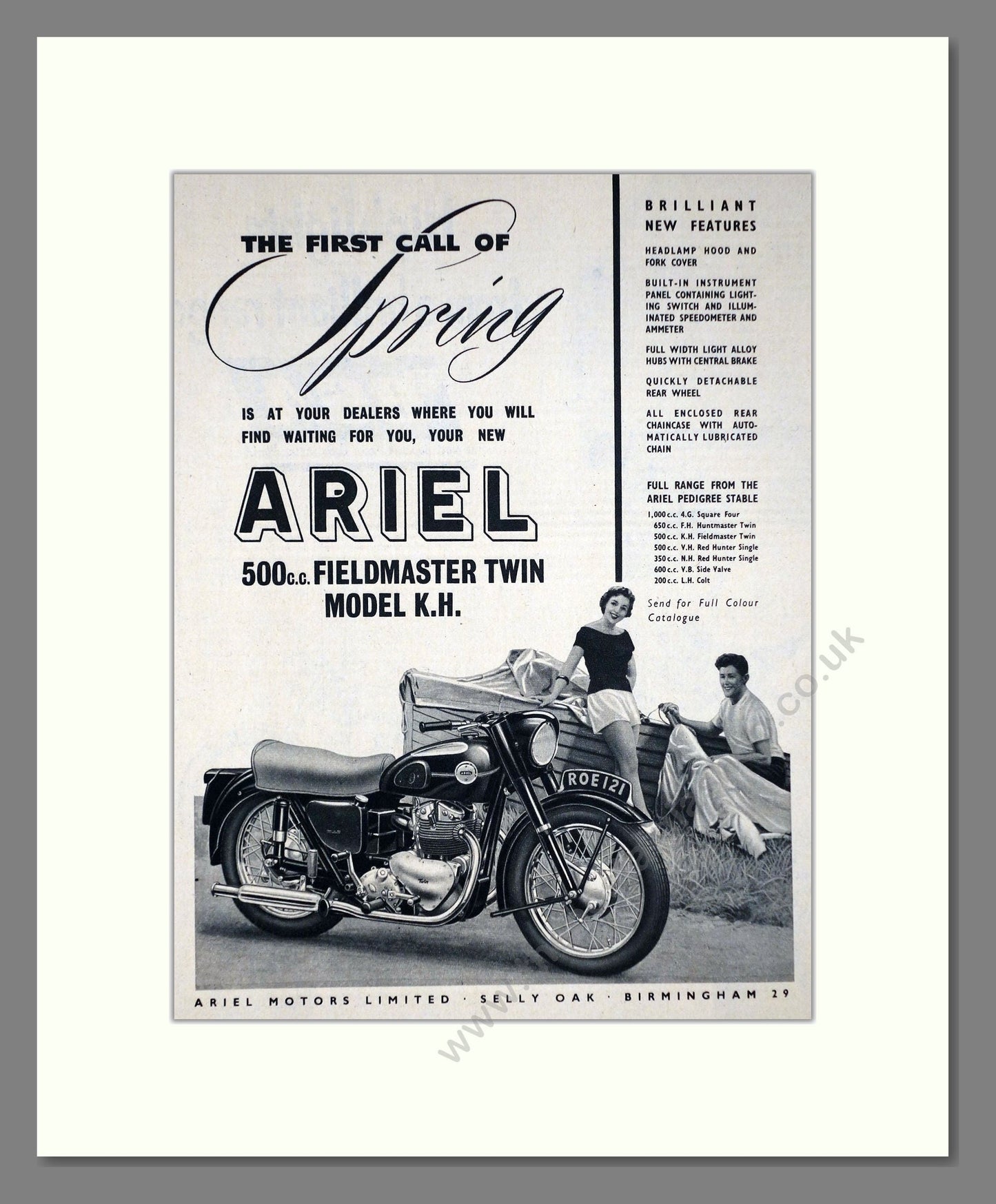 Ariel - 500cc Fieldmaster. Vintage Advert 1956 (ref AD67181)