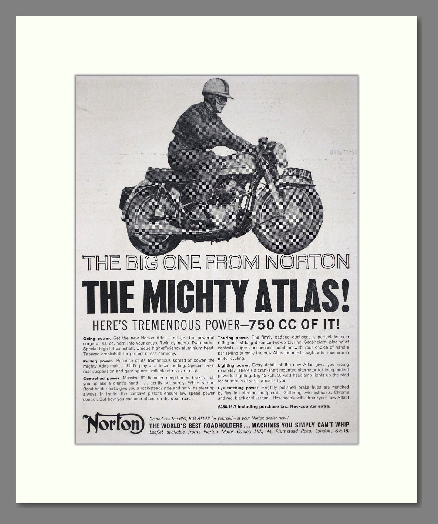 Norton - Mighty Atlas. Vintage Advert 1964 (ref AD67207)