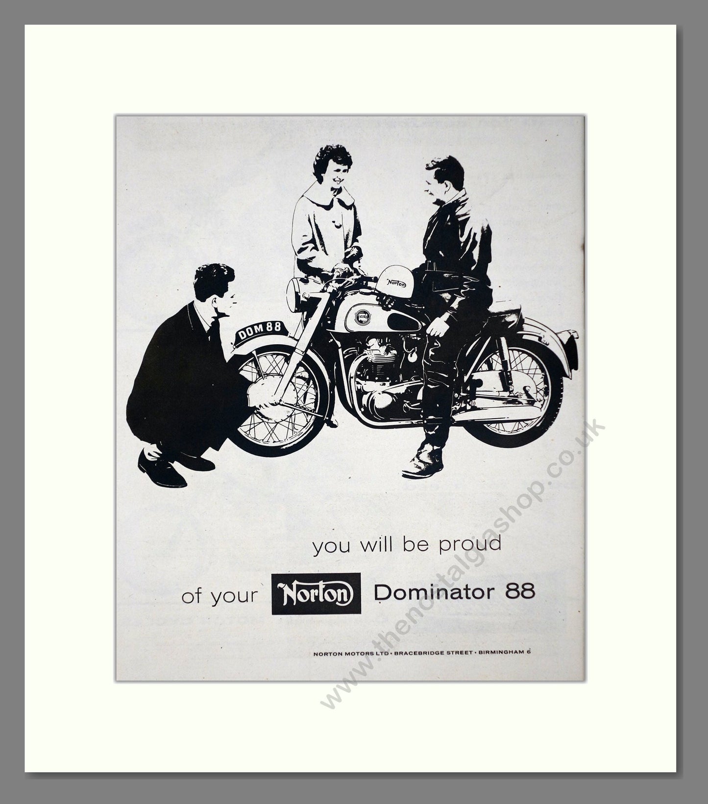 Norton - Dominator de Luxe 88. Vintage Advert 1959 (ref AD67218)