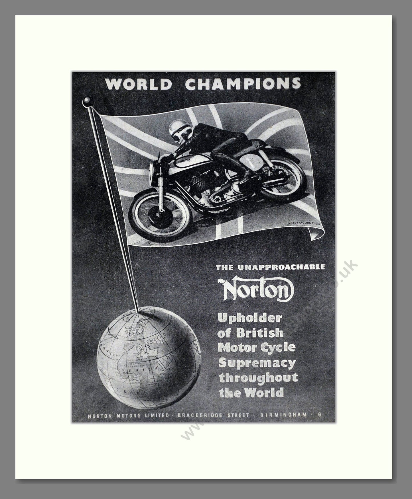 Norton - World Champions. Vintage Advert 1951 (ref AD67232)