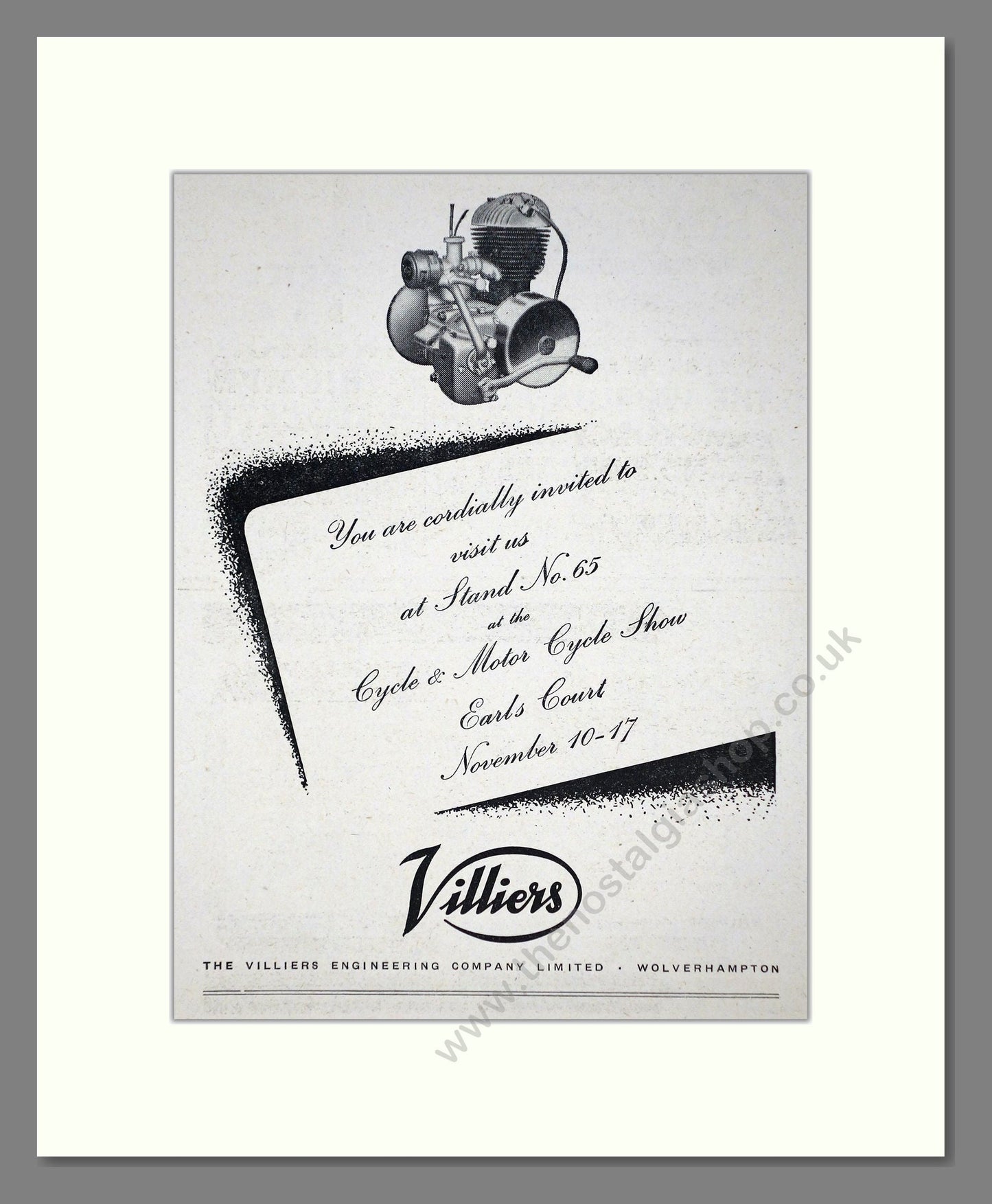 Villiers - Earls Court Show. Vintage Advert 1951 (ref AD67241)