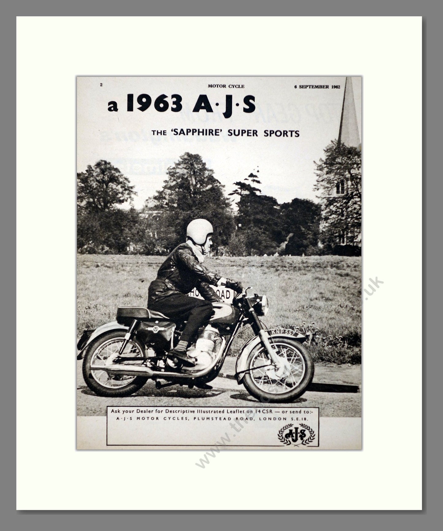 AJS - Saphire Super Sports. Vintage Advert 1962 (ref AD67308)