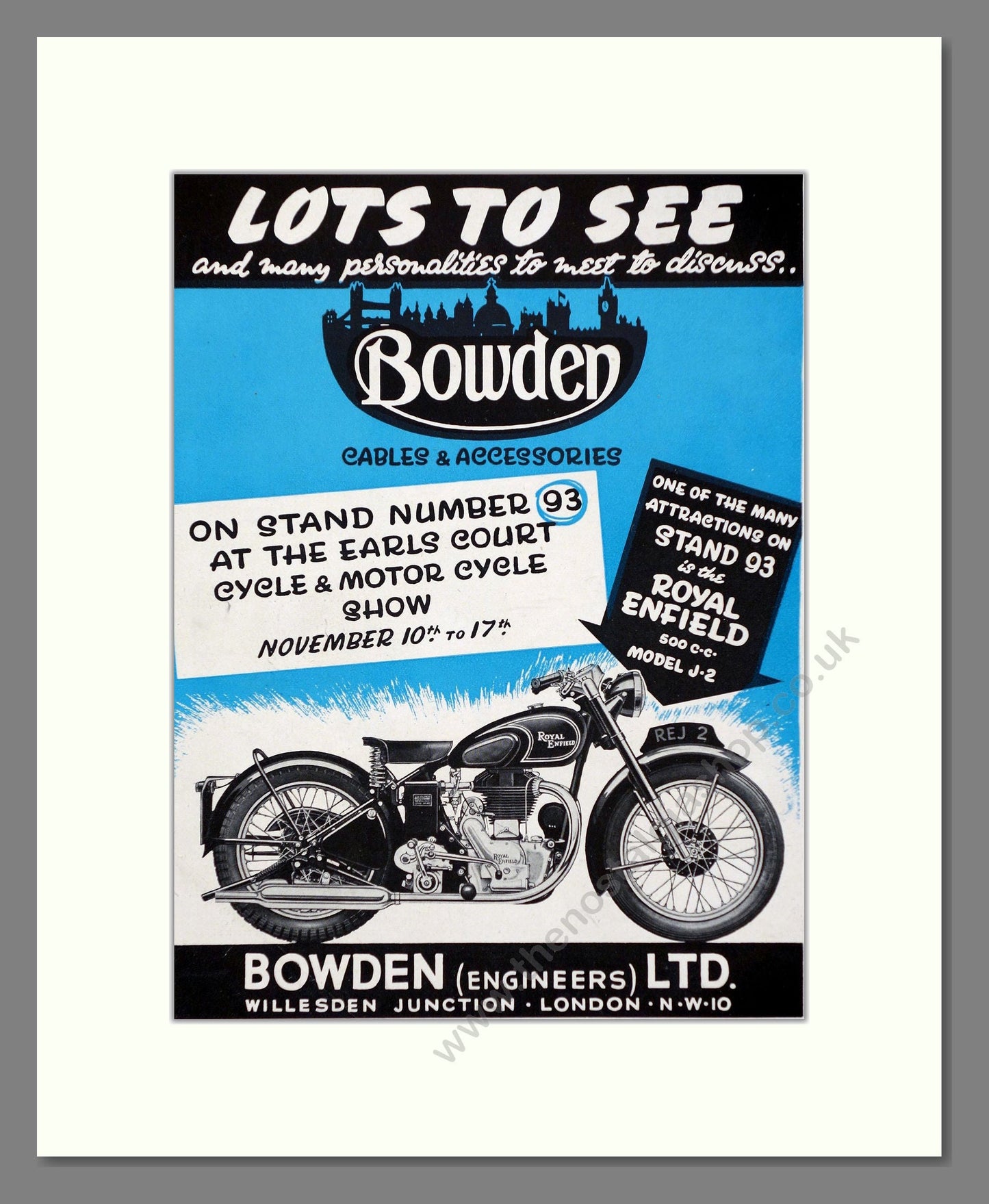 Bowden - Cables And Accessories. Vintage Advert 1951 (ref AD67341)