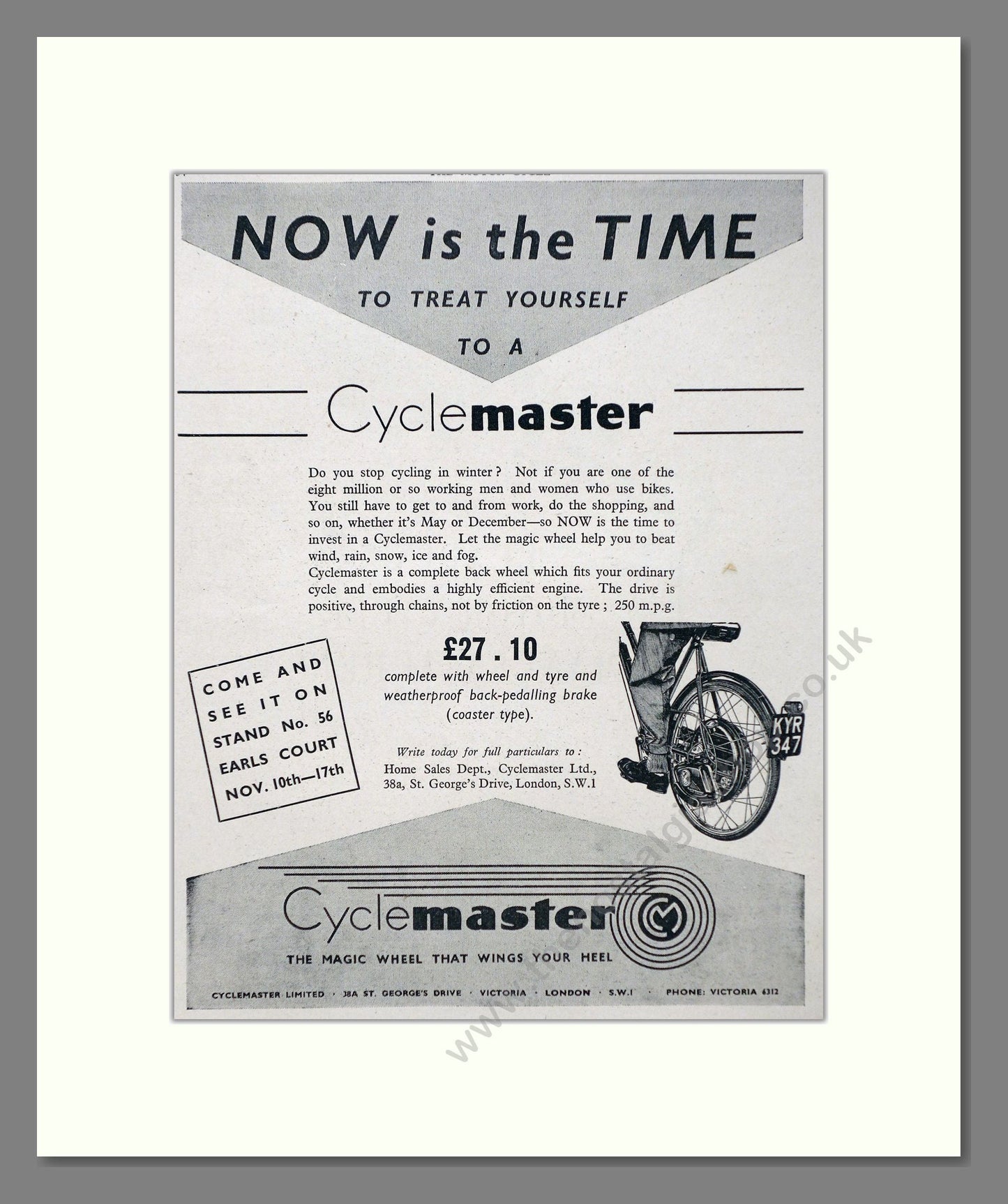 Cyclemaster - Magic Wheel. Vintage Advert 1951 (ref AD67388)