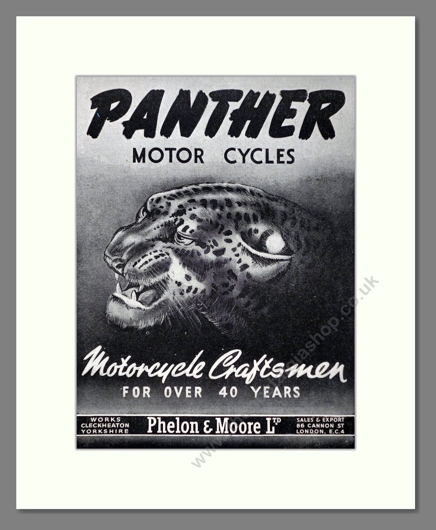 Panther - Motorcycle Craftsmen. Vintage Advert 1951 (ref AD67397)
